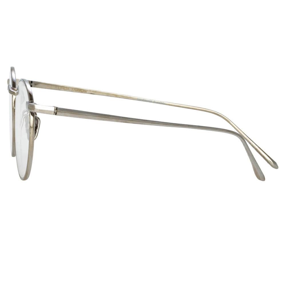 Bronson Oval Optical Frame in White Gold and Silver sold by Linda Farrow product image thumbnail 3