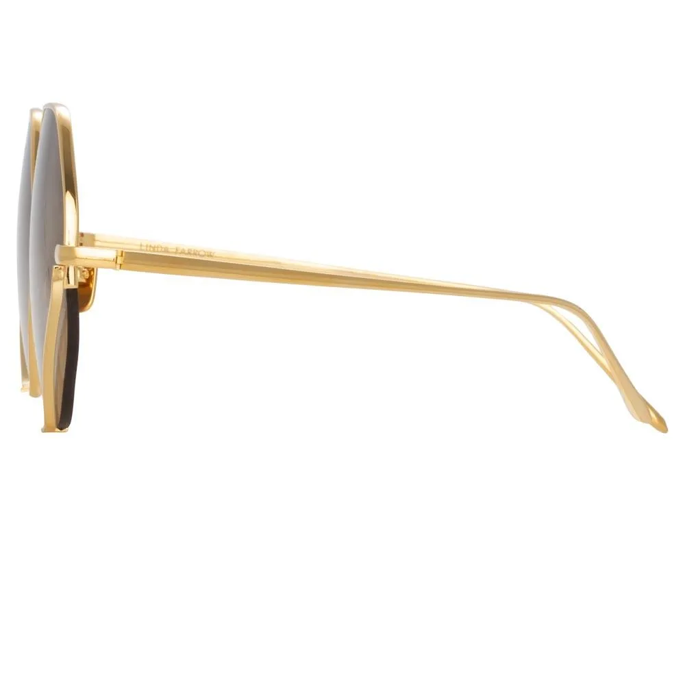 Fawcet Hexagon Sunglasses in Yellow Gold sold by Linda Farrow product image thumbnail 4