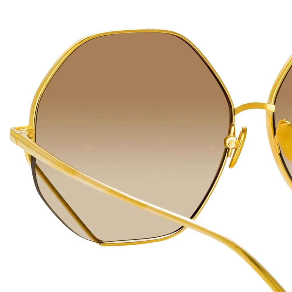 Fawcet Hexagon Sunglasses in Yellow Gold sold by Linda Farrow product image thumbnail 5
