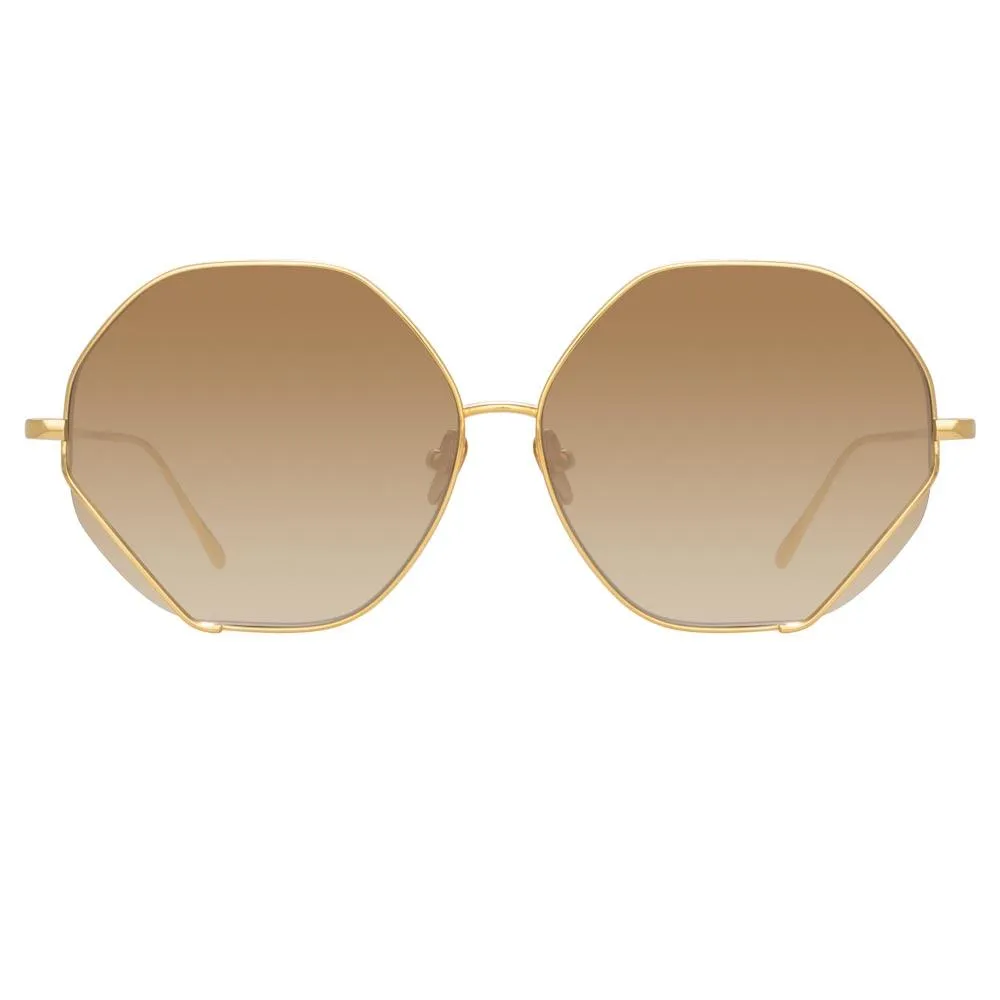 Fawcet Hexagon Sunglasses in Yellow Gold sold by Linda Farrow product image thumbnail 2