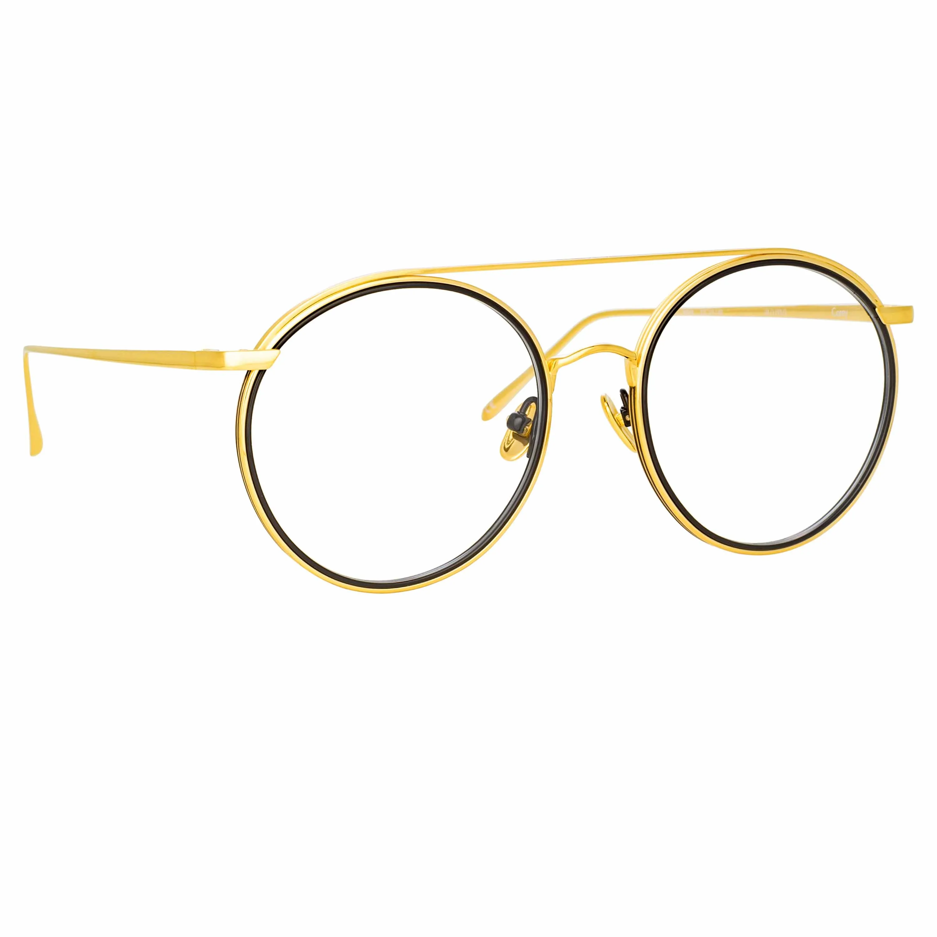 Corey Oval Optical Frame in Yellow Gold sold by Linda Farrow product image thumbnail 2
