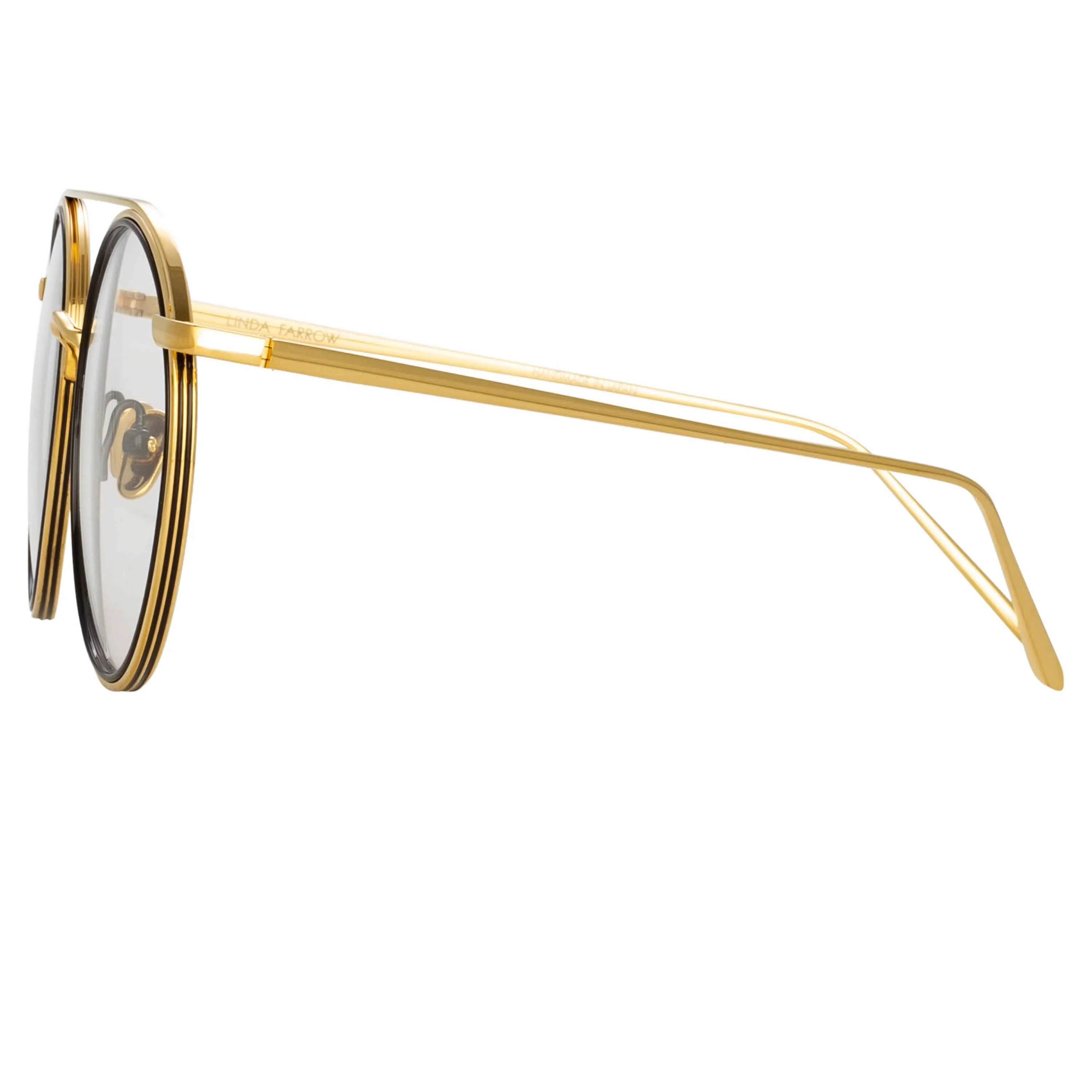 Corey Oval Optical Frame in Yellow Gold sold by Linda Farrow product image thumbnail 3