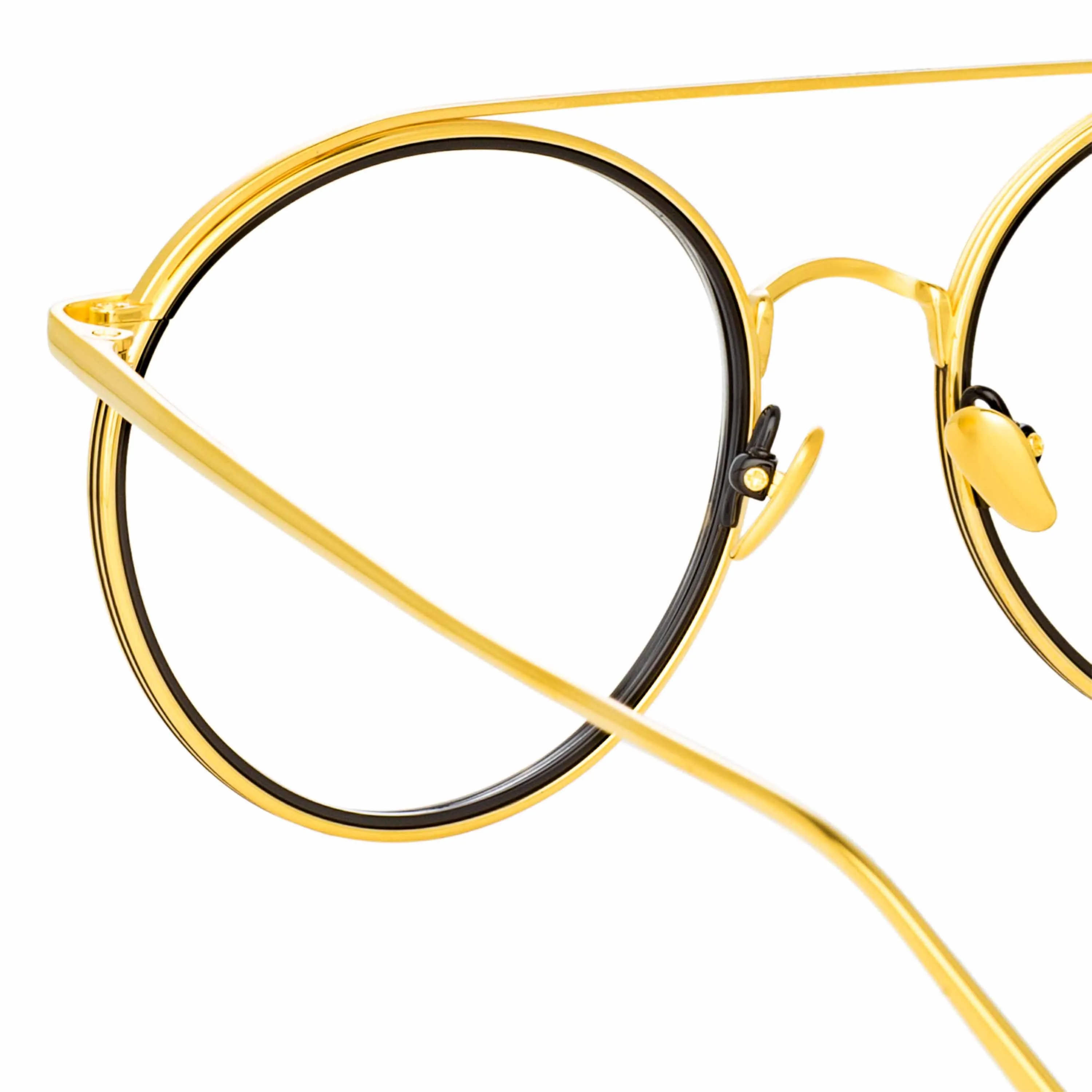 Corey Oval Optical Frame in Yellow Gold sold by Linda Farrow product image thumbnail 4