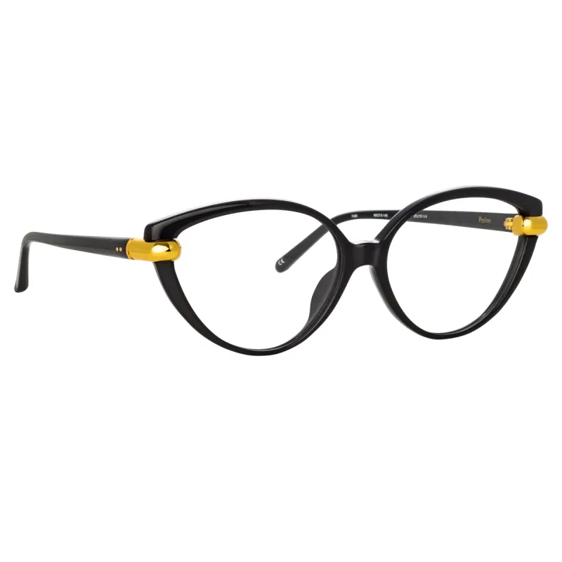 Palm Cat Eye Optical Frame in Black sold by Linda Farrow