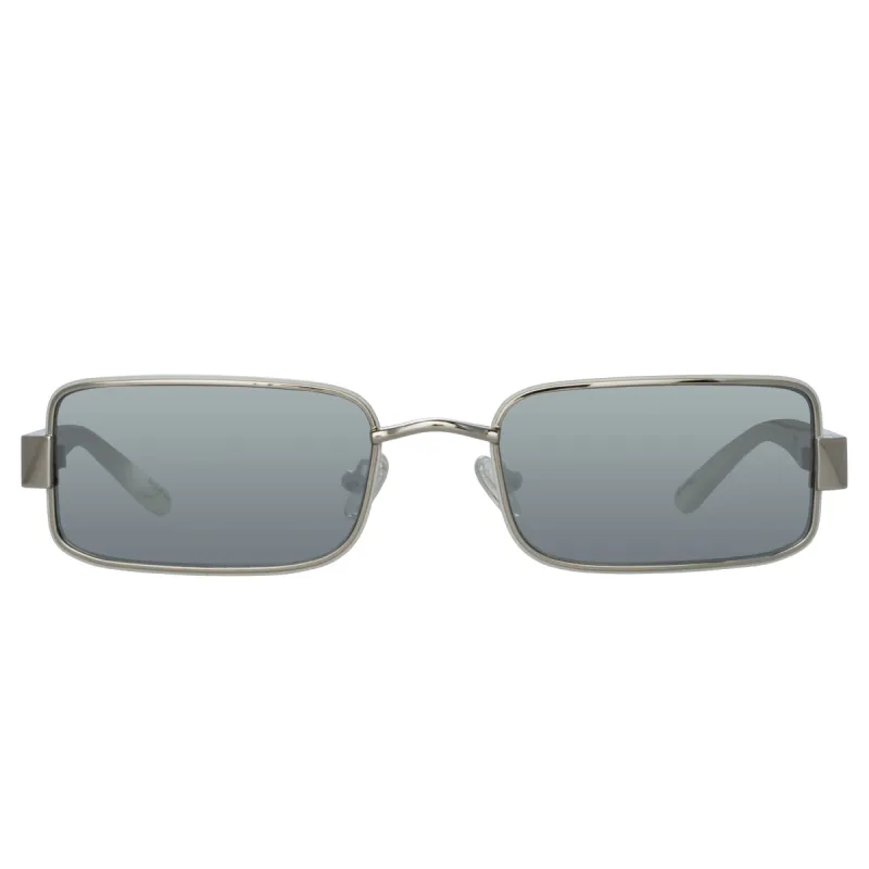 Magda Butrym Rectangular Sunglasses in White and Silver sold by Linda Farrow