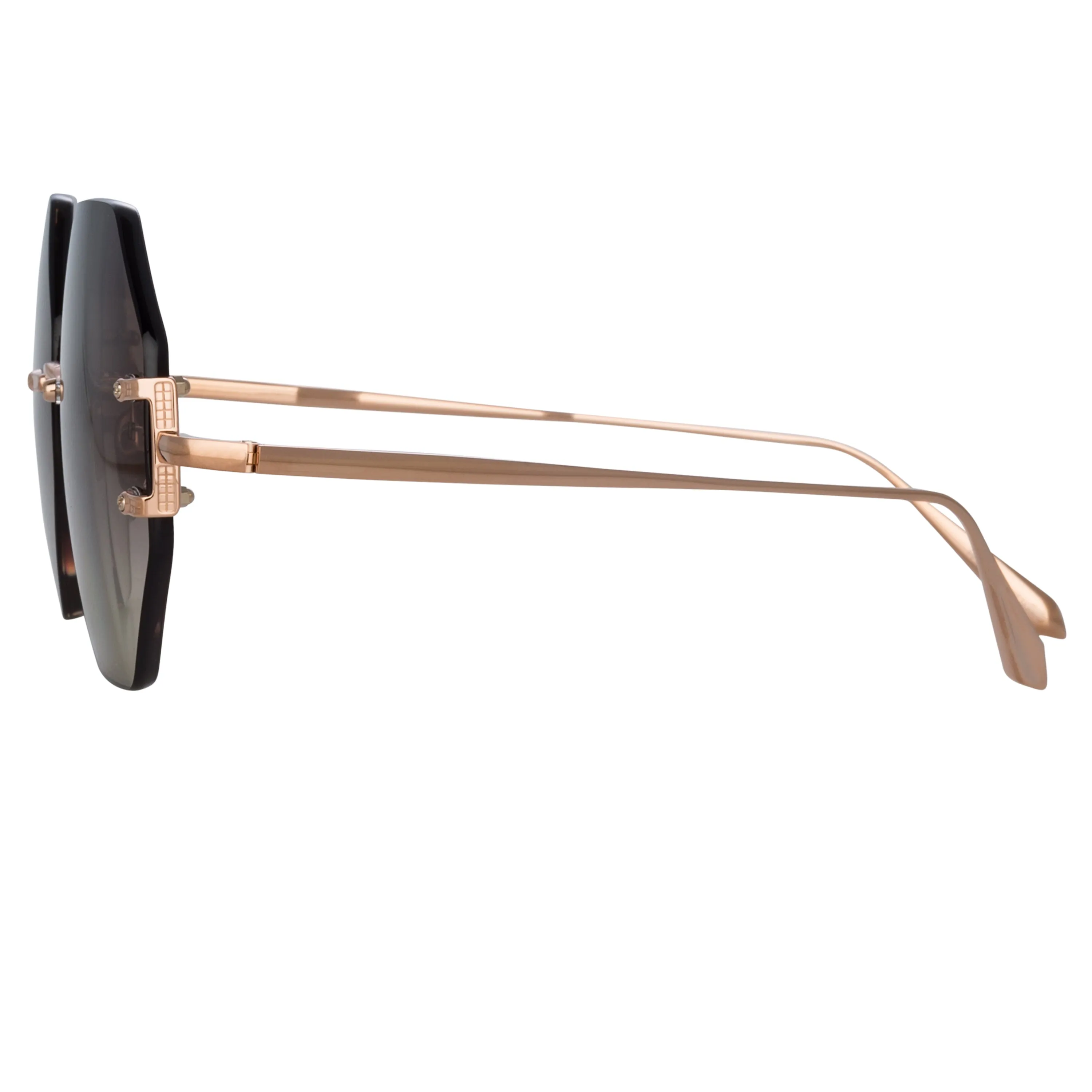Arua Hexagon Sunglasses in Rose Gold sold by Linda Farrow product image thumbnail 3