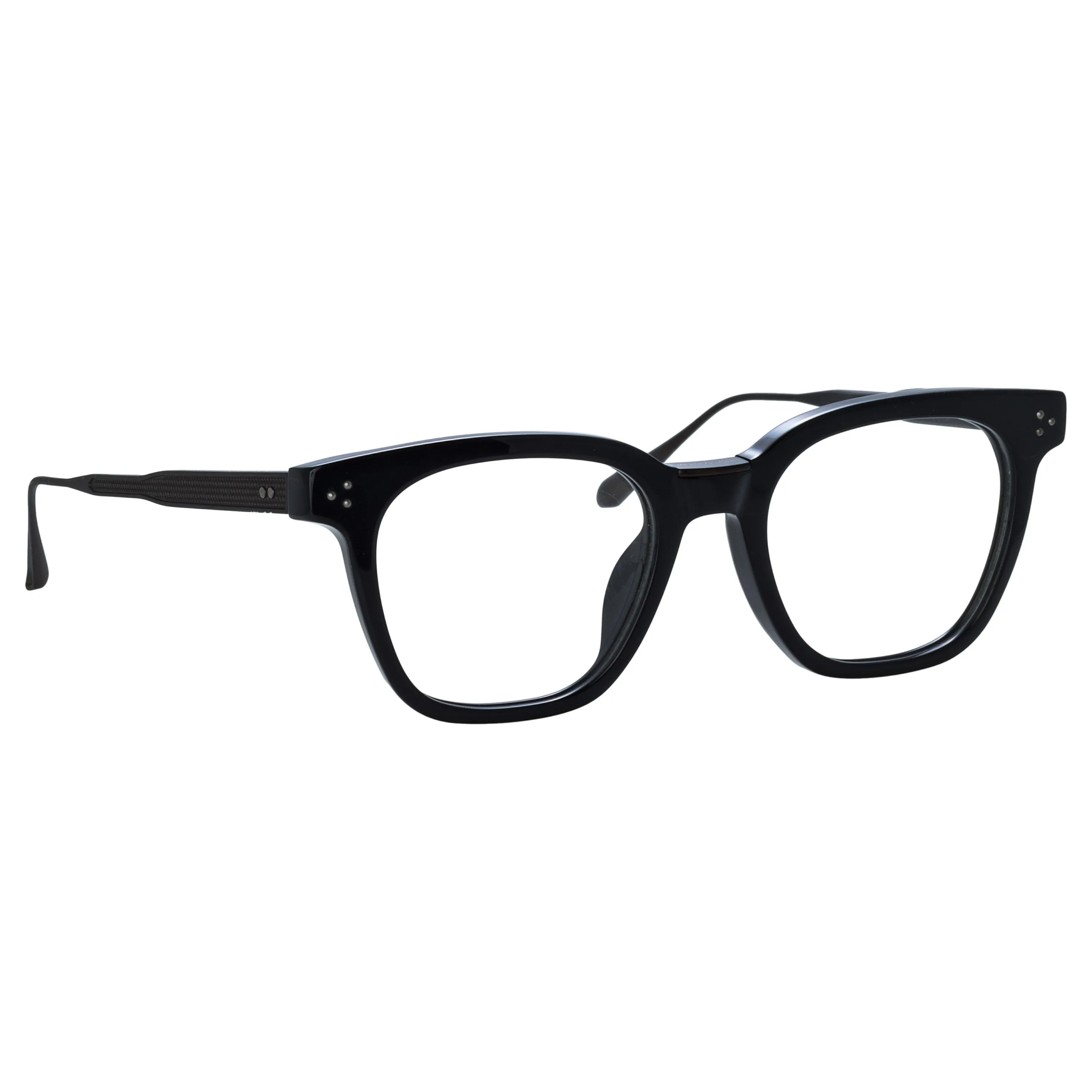 Men's Evans Optical D-Frame in Black and Matt Nickel sold by Linda Farrow product image thumbnail 3