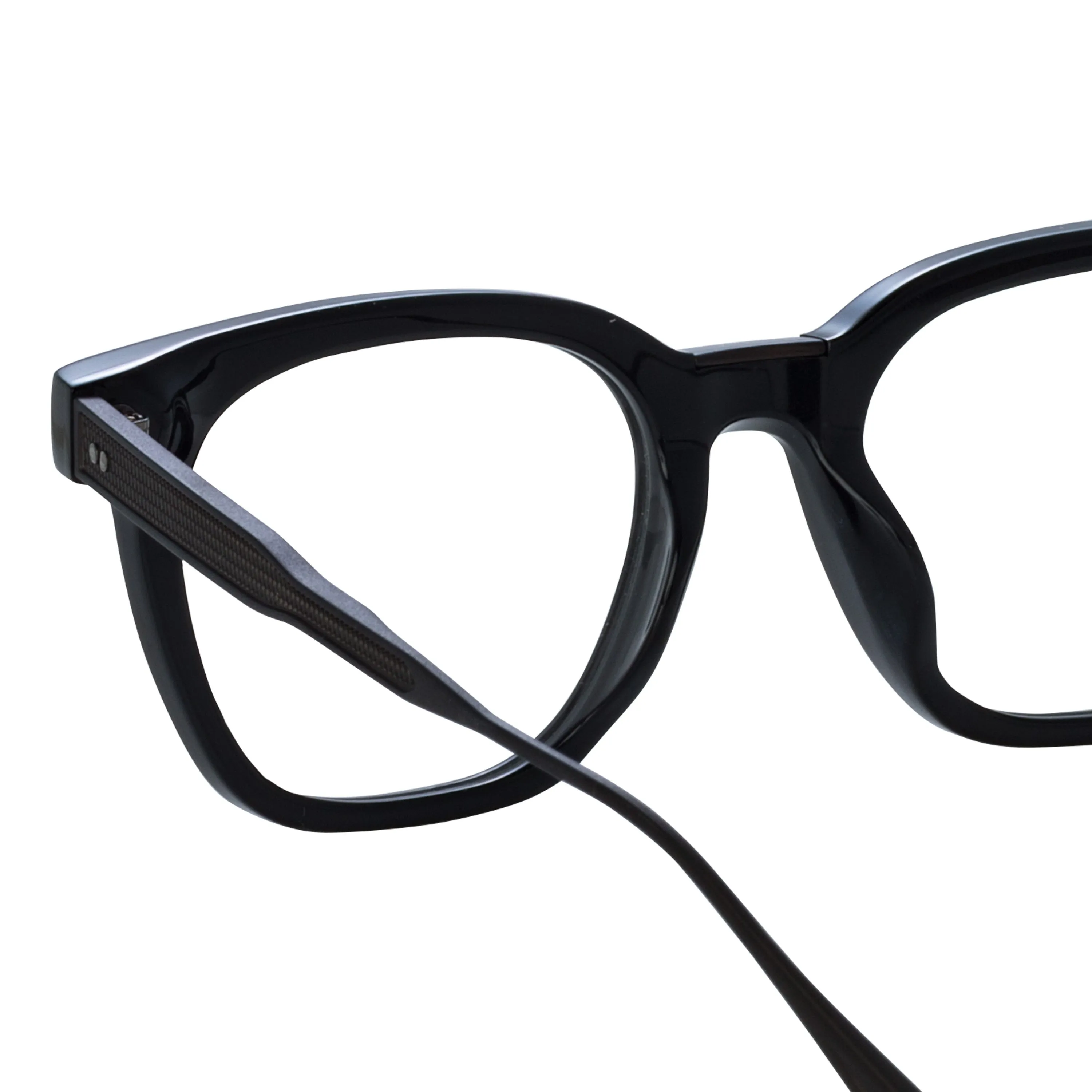 Men's Evans Optical D-Frame in Black and Matt Nickel sold by Linda Farrow product image thumbnail 5
