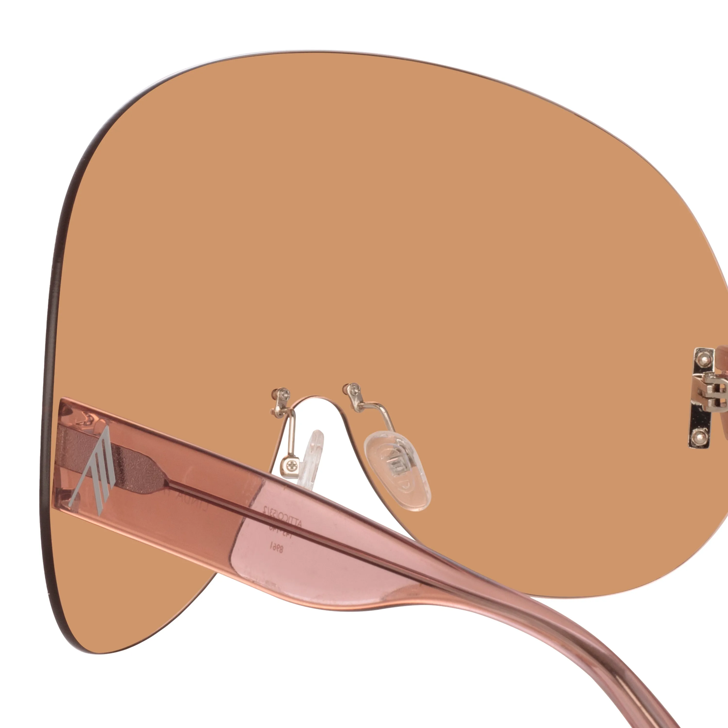 The Attico Karl Oversize Sunglasses in Peach sold by Linda Farrow product image thumbnail 4