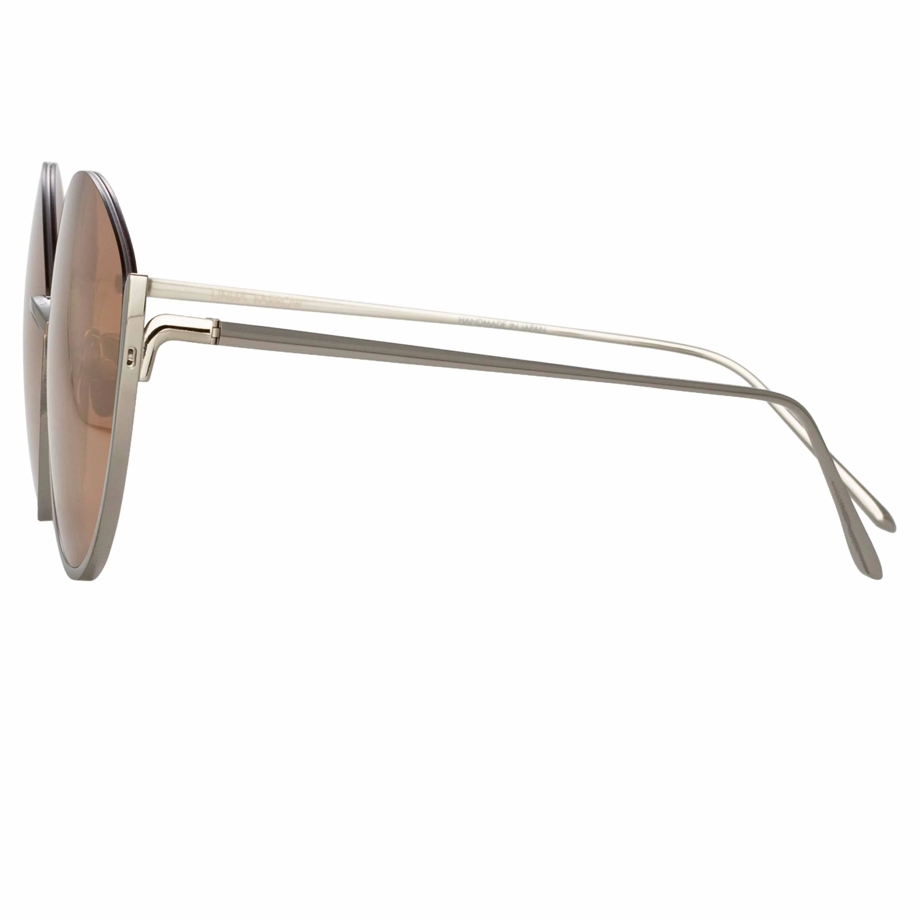 Rae Cat Eye Sunglasses in White Gold sold by Linda Farrow product image thumbnail 3