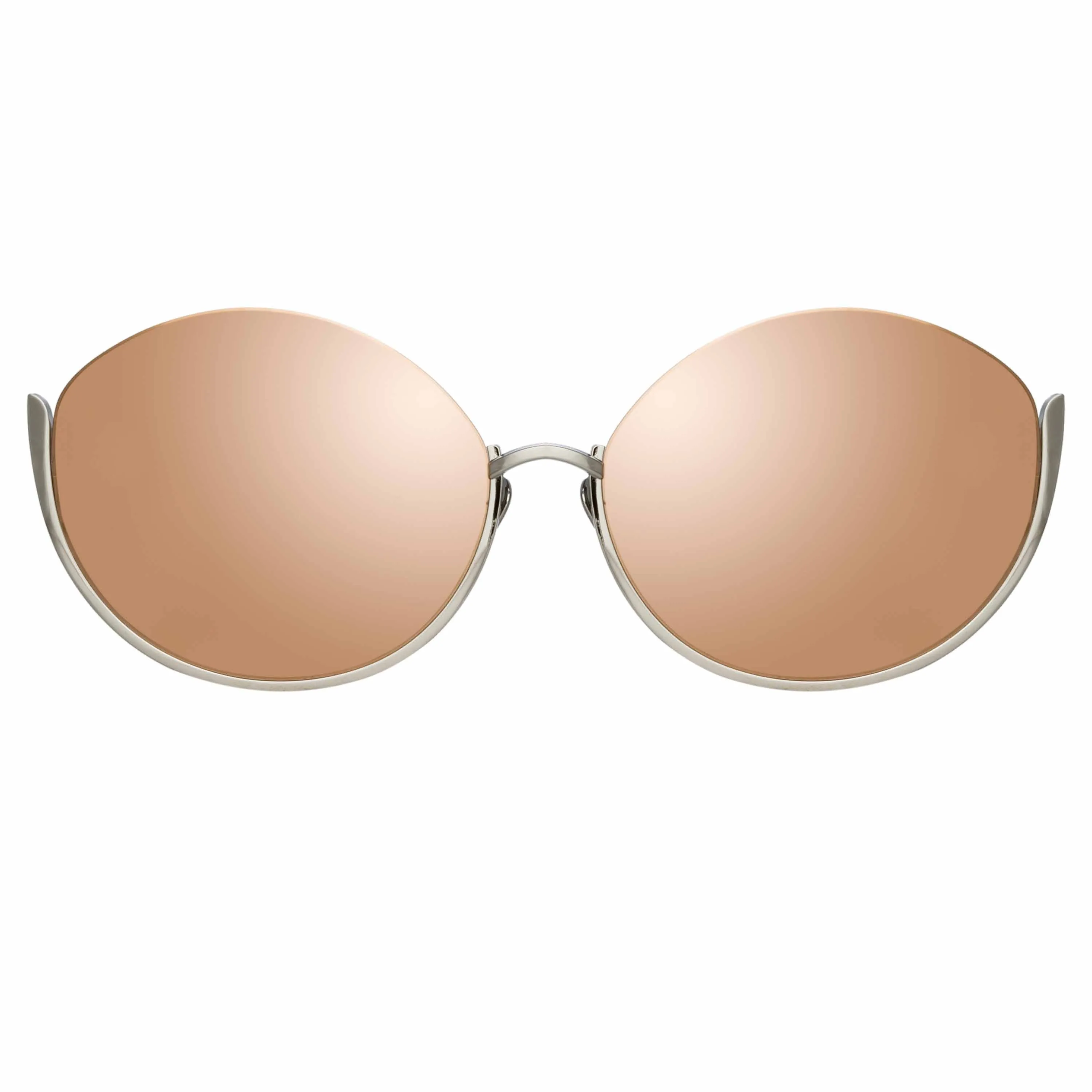 Rae Cat Eye Sunglasses in White Gold sold by Linda Farrow
