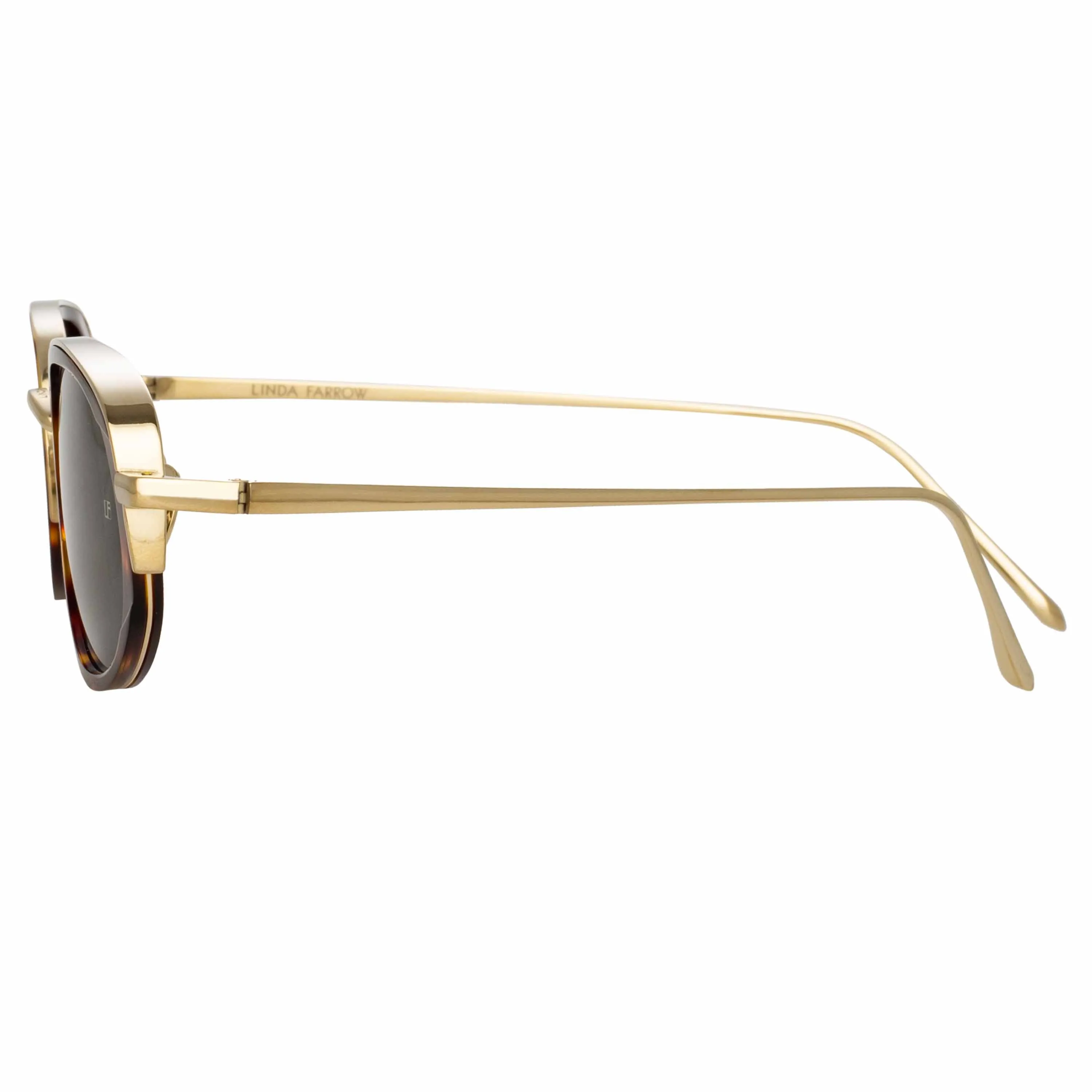 Rosie Oval Sunglasses in Tortoiseshell sold by Linda Farrow product image thumbnail 4