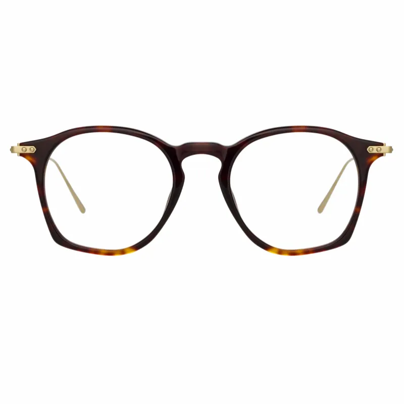 Mila A Square Optical Frame in Tortoiseshell sold by Linda Farrow