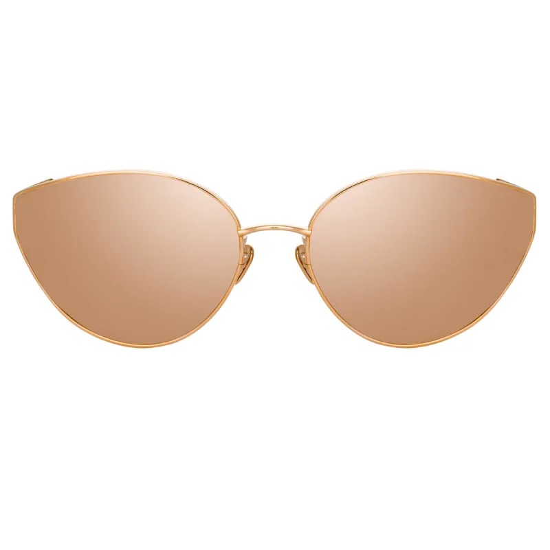 Liv Cat Eye Sunglasses in Rose Gold sold by Linda Farrow