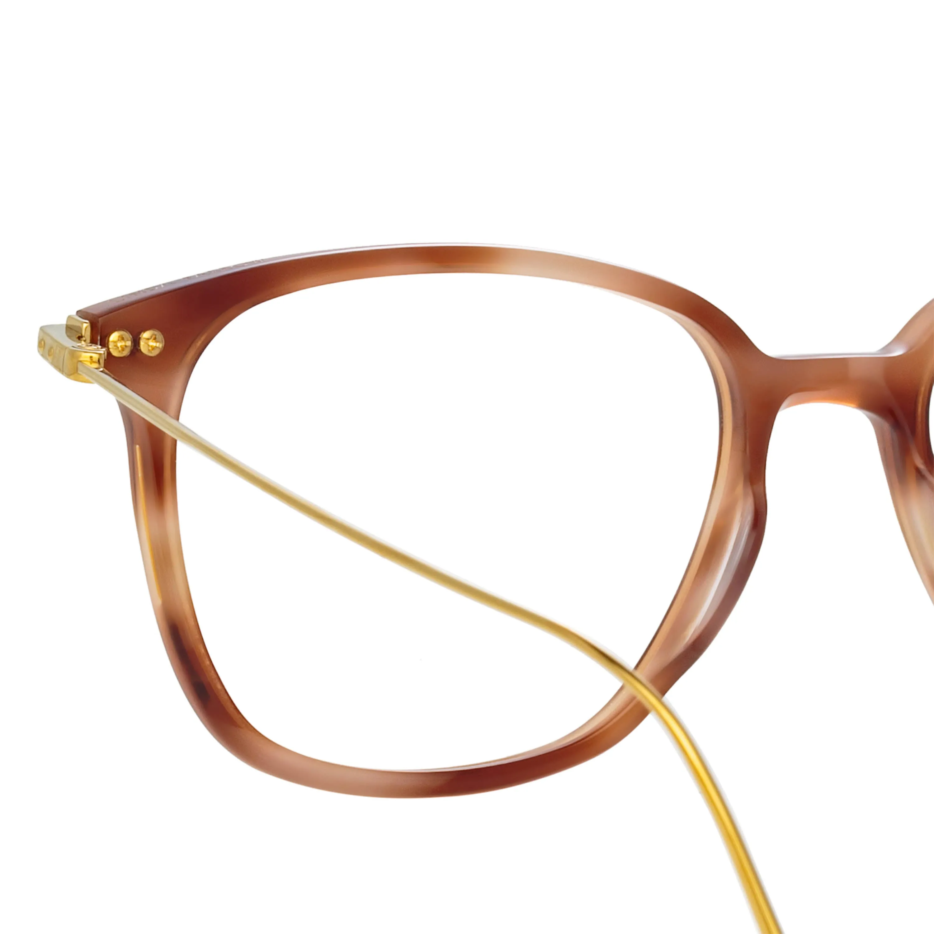 Coffey Rectangular Optical Frame in Horn sold by Linda Farrow product image thumbnail 5