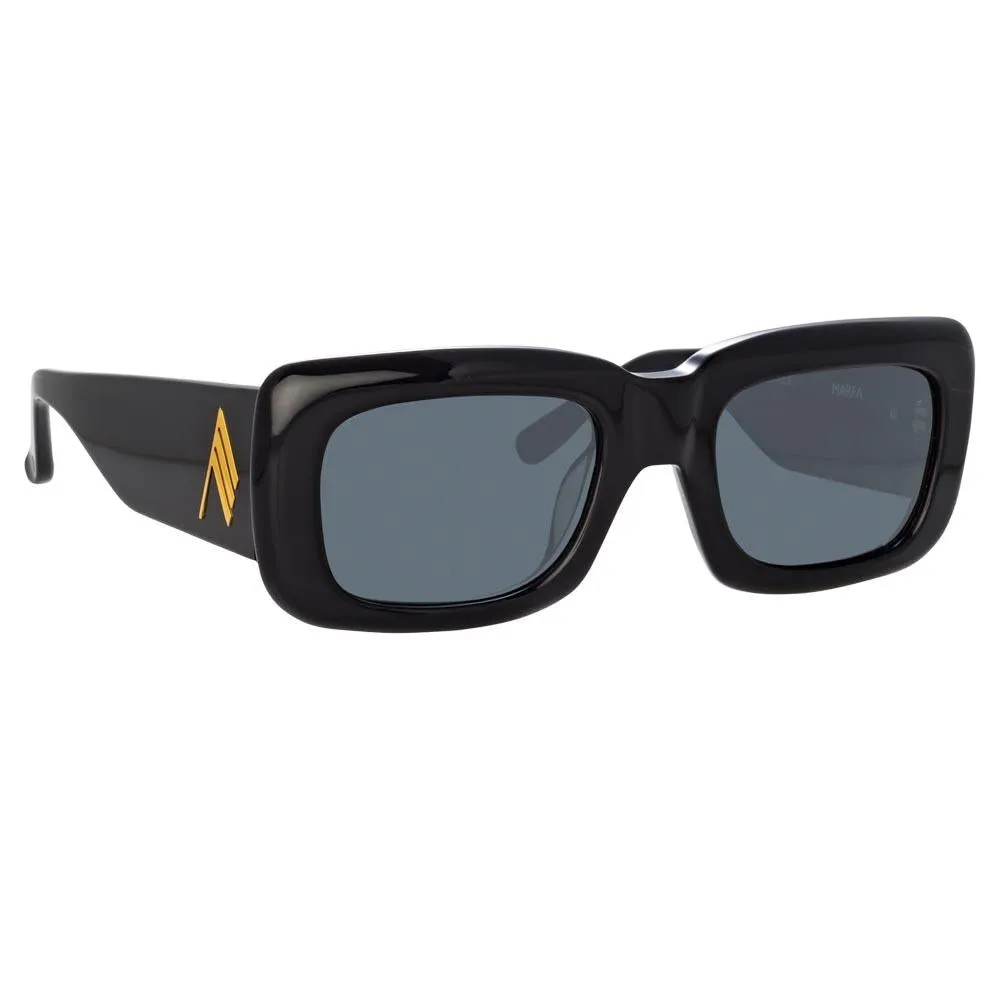The Attico Marfa Rectangular Sunglasses in Black sold by Linda Farrow product image thumbnail 3