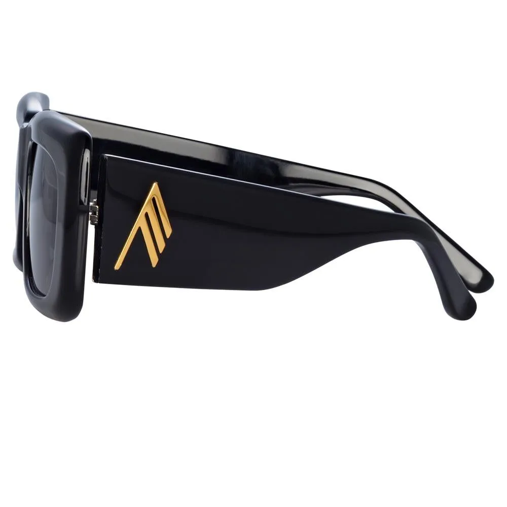 The Attico Marfa Rectangular Sunglasses in Black sold by Linda Farrow product image thumbnail 4