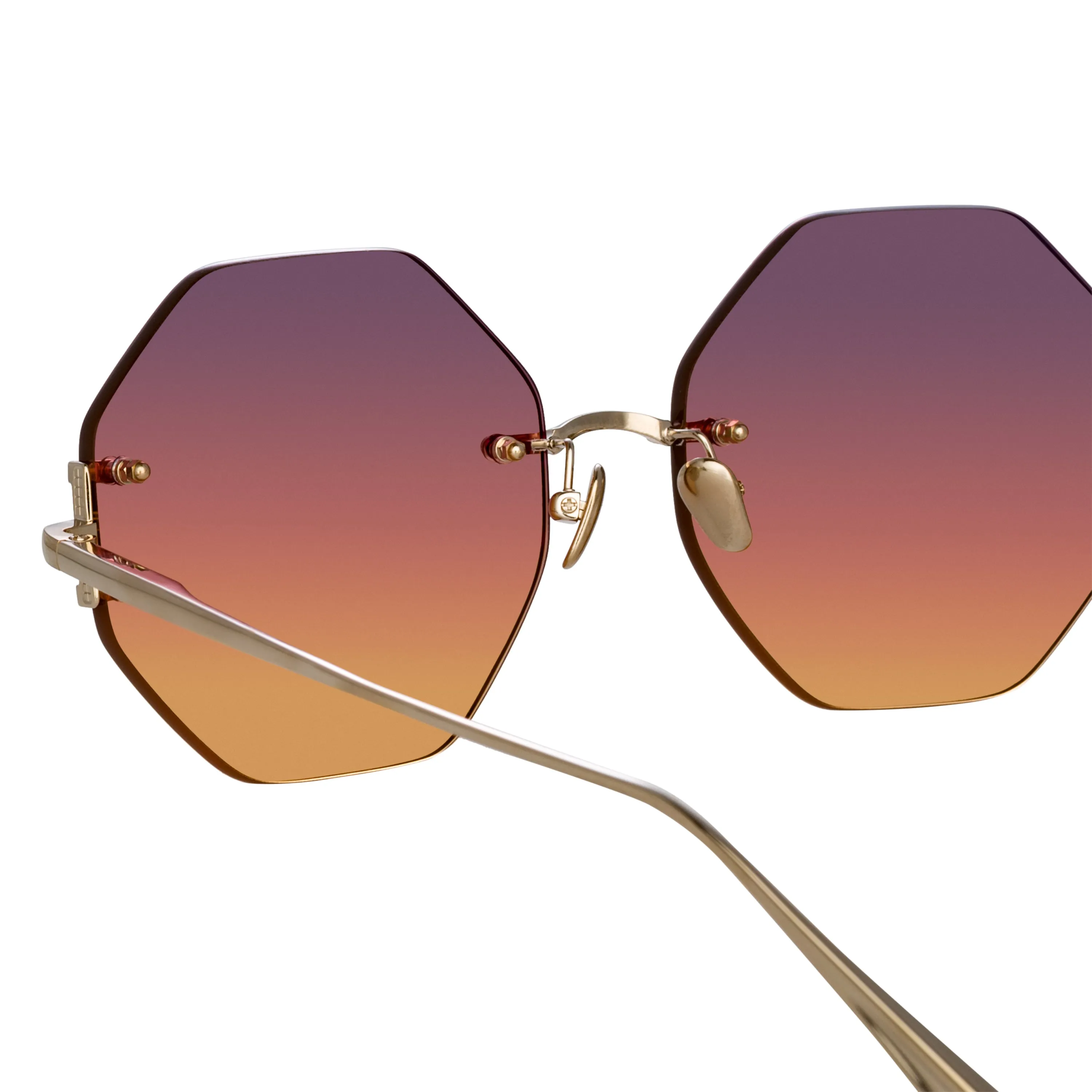 Arua Hexagon Sunglasses in Light Gold sold by Linda Farrow product image thumbnail 4