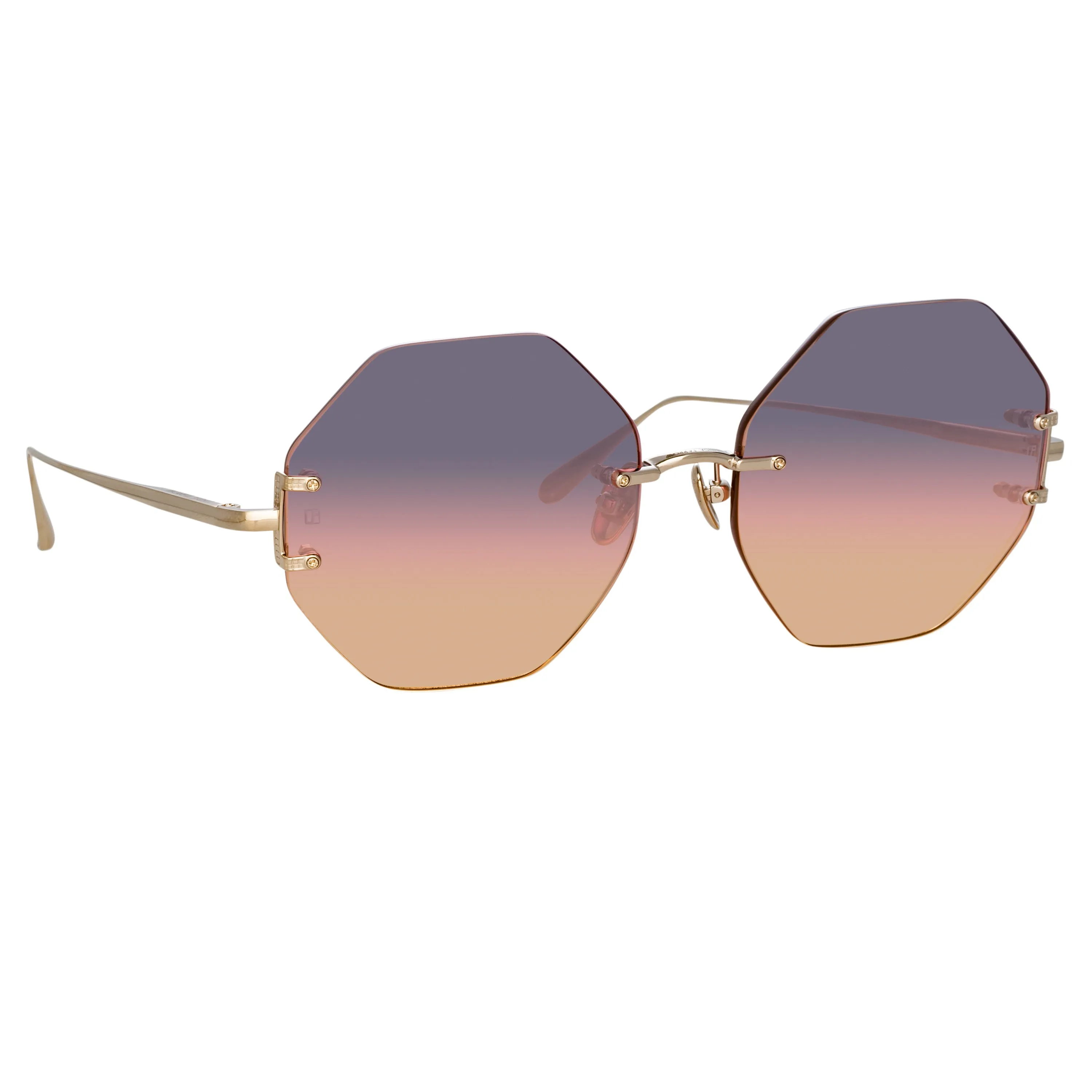 Arua Hexagon Sunglasses in Light Gold sold by Linda Farrow product image thumbnail 2