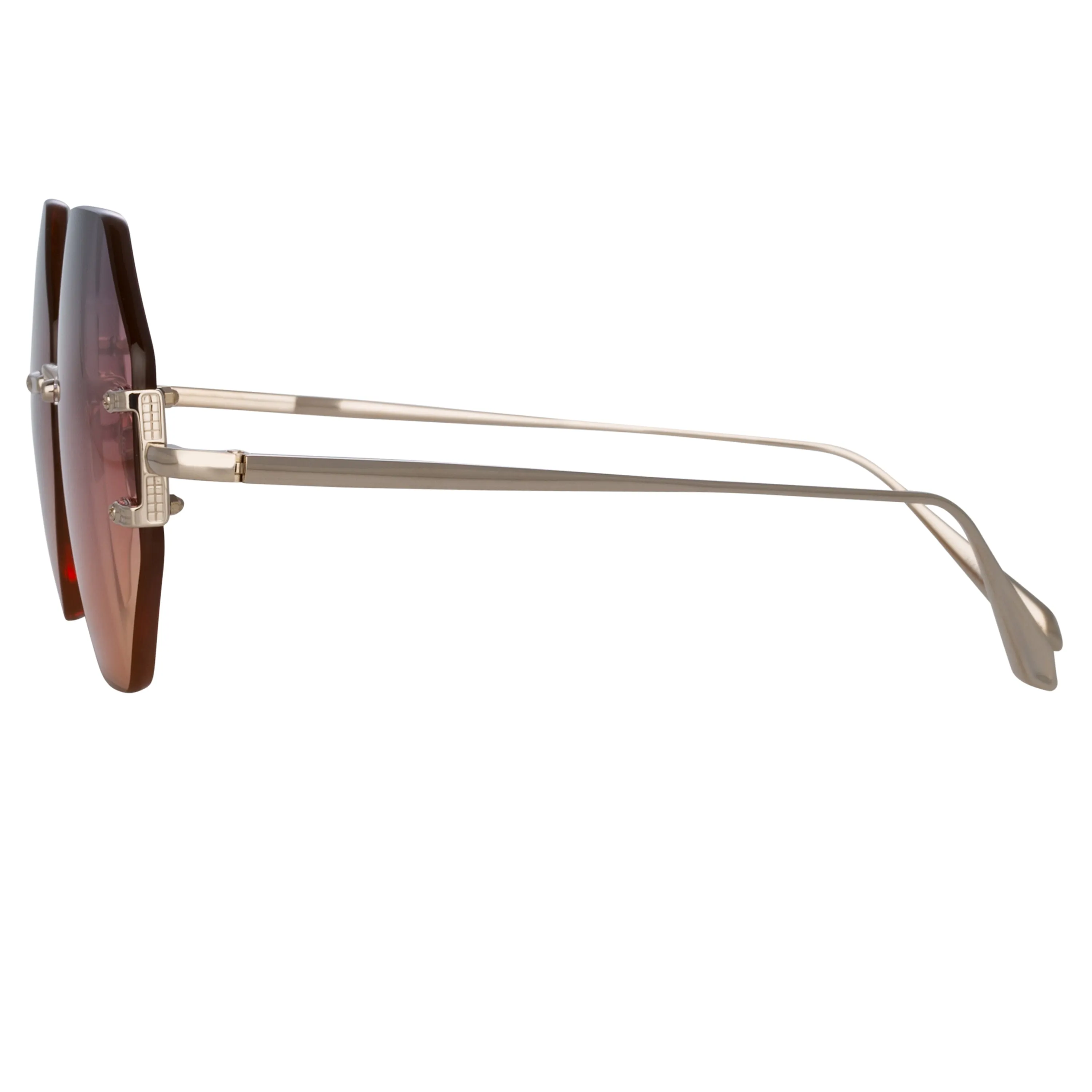 Arua Hexagon Sunglasses in Light Gold sold by Linda Farrow product image thumbnail 3