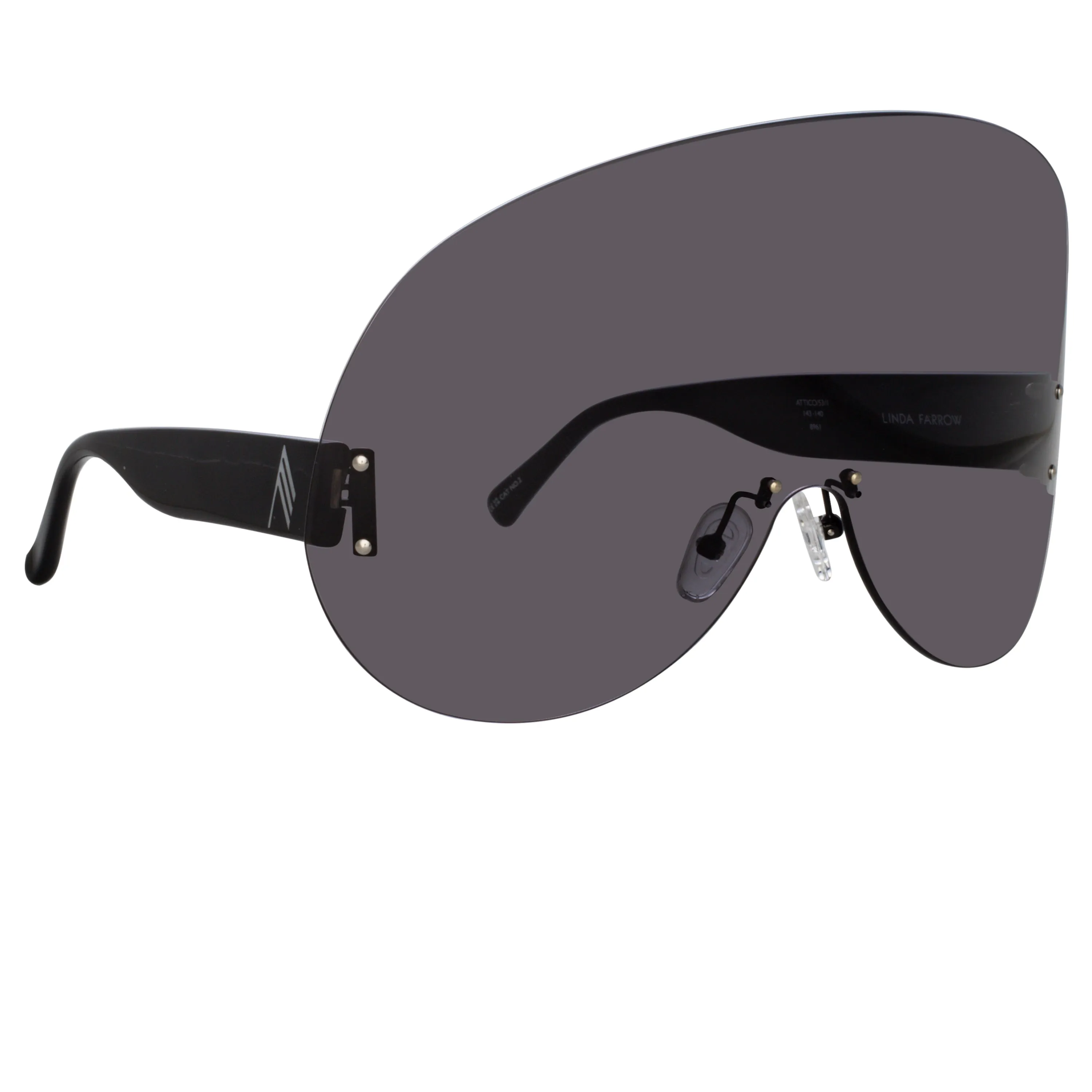 The Attico Karl Oversize Sunglasses in Black sold by Linda Farrow