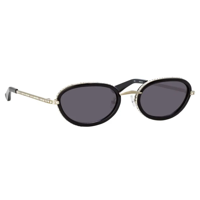 Area 1 Oval Sunglasses in Silver sold by Linda Farrow