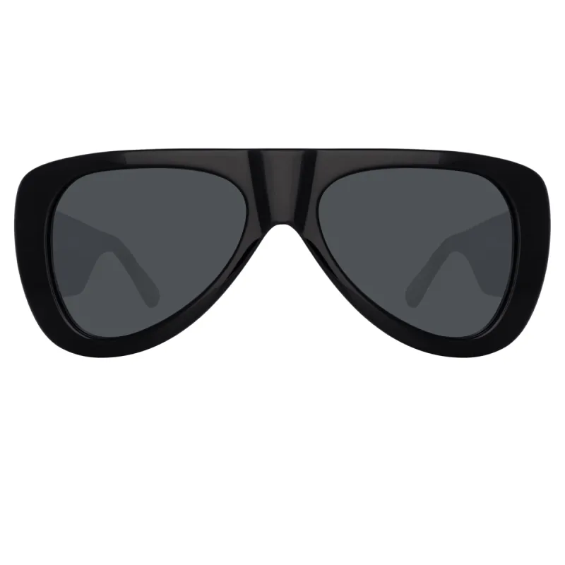 The Attico Edie Aviator Sunglasses in Black sold by Linda Farrow