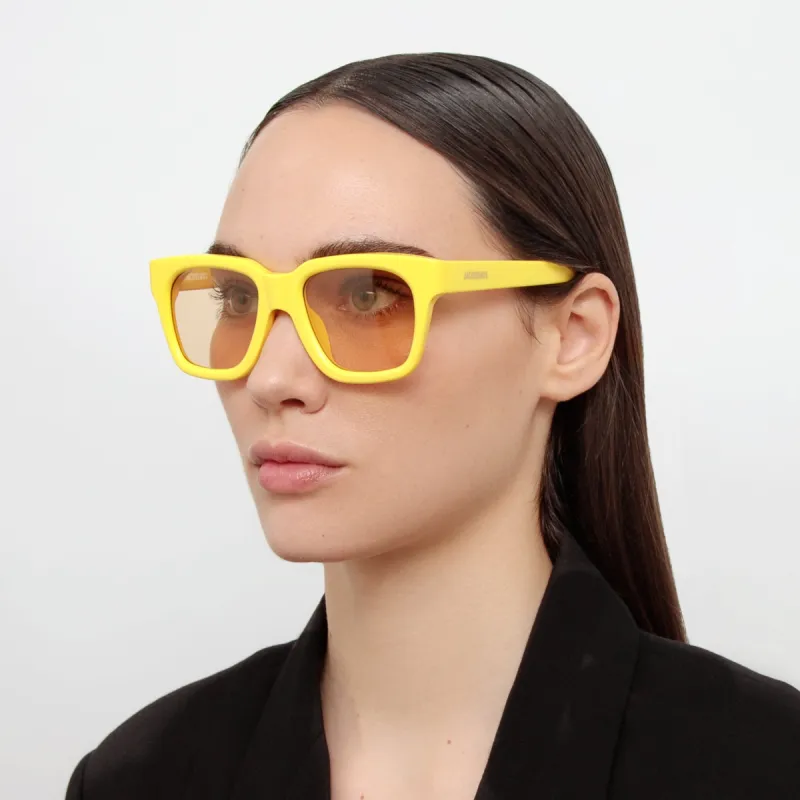 Azzurro Rectangular Sunglasses in Light Blue by Jacquemus