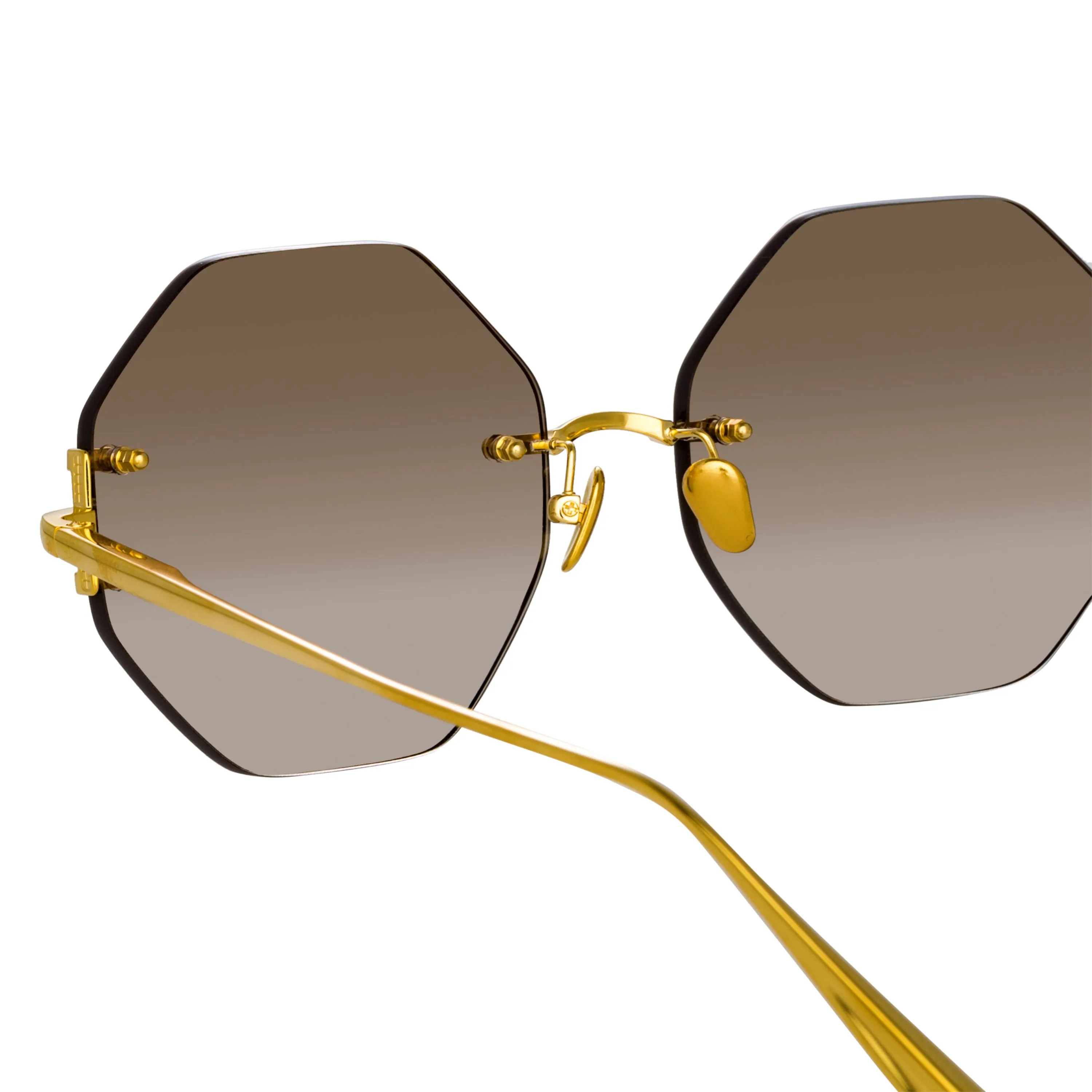 Arua Hexagon Sunglasses in Yellow Gold sold by Linda Farrow product image thumbnail 4