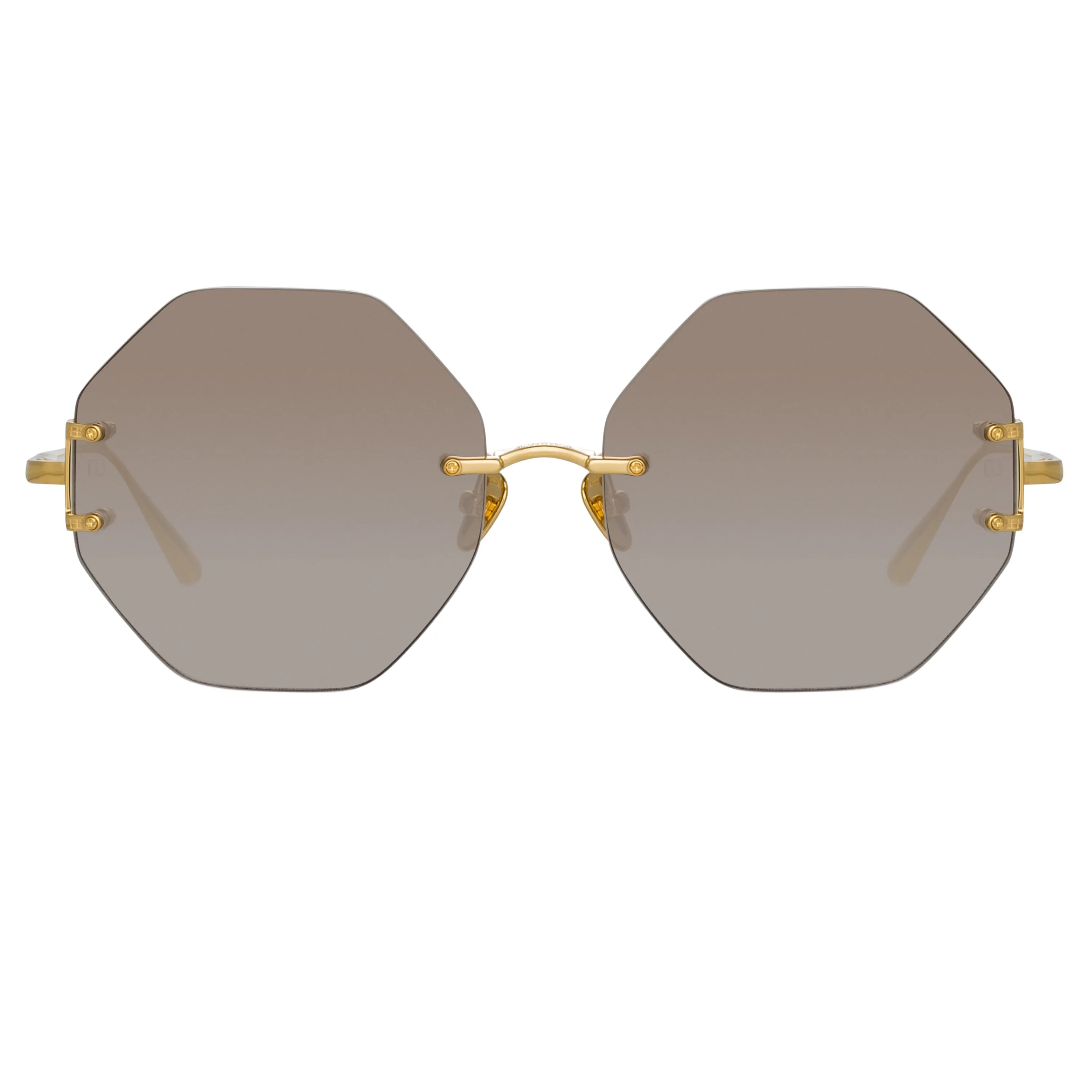 Arua Hexagon Sunglasses in Yellow Gold sold by Linda Farrow product image thumbnail 2