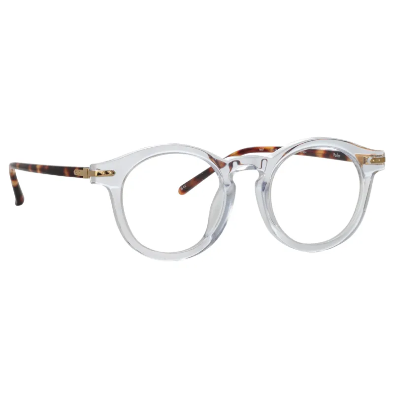 Parler Oval Optical Frame in Clear sold by Linda Farrow