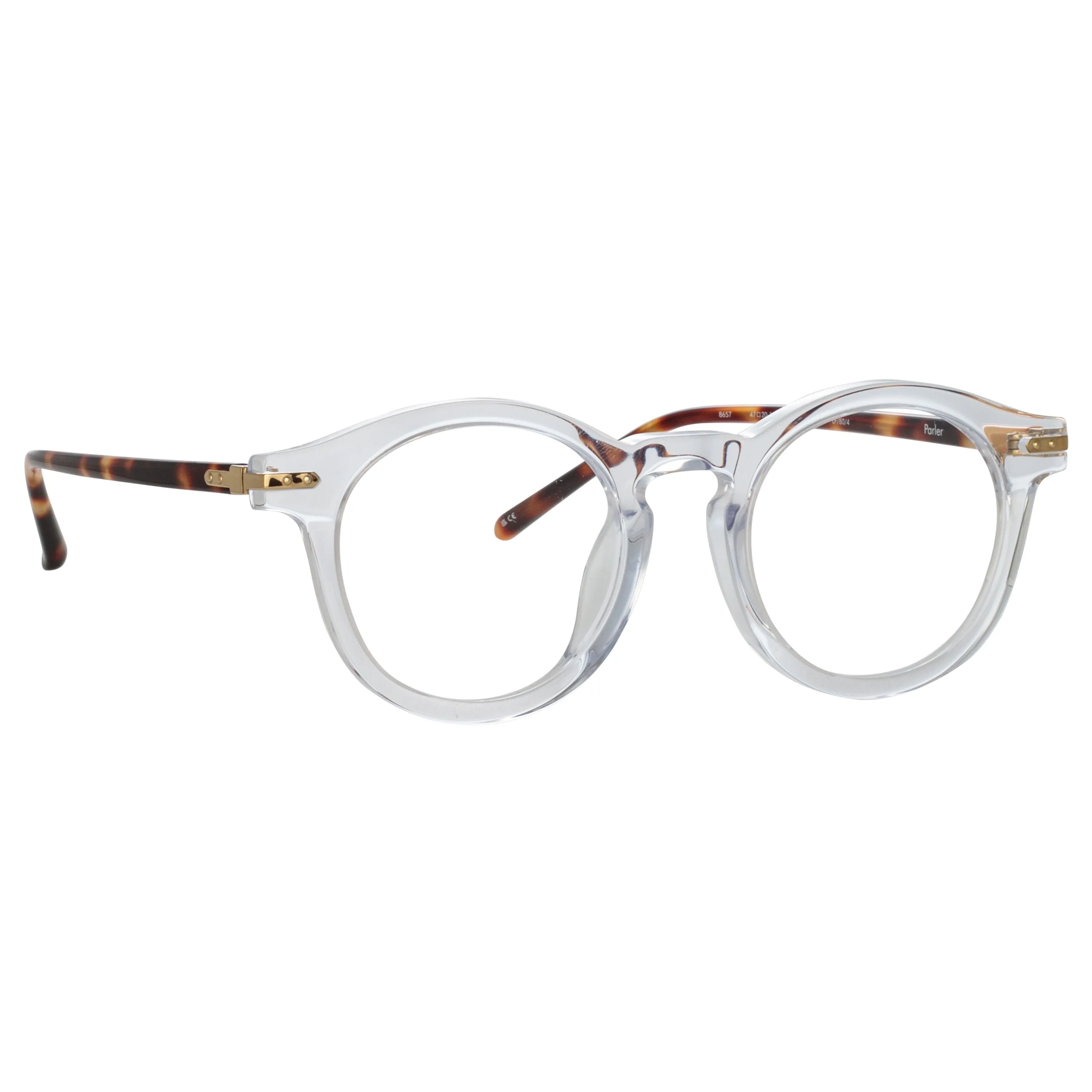 Parler Oval Optical Frame in Clear sold by Linda Farrow