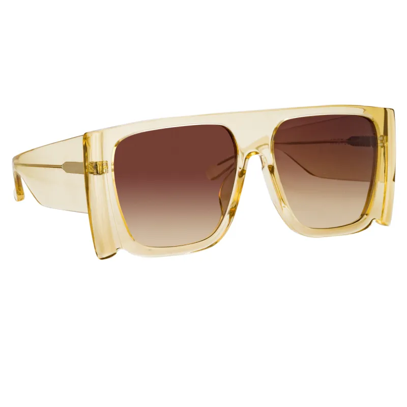 Magda Butrym Flat Top Sunglasses in Yellow sold by Linda Farrow