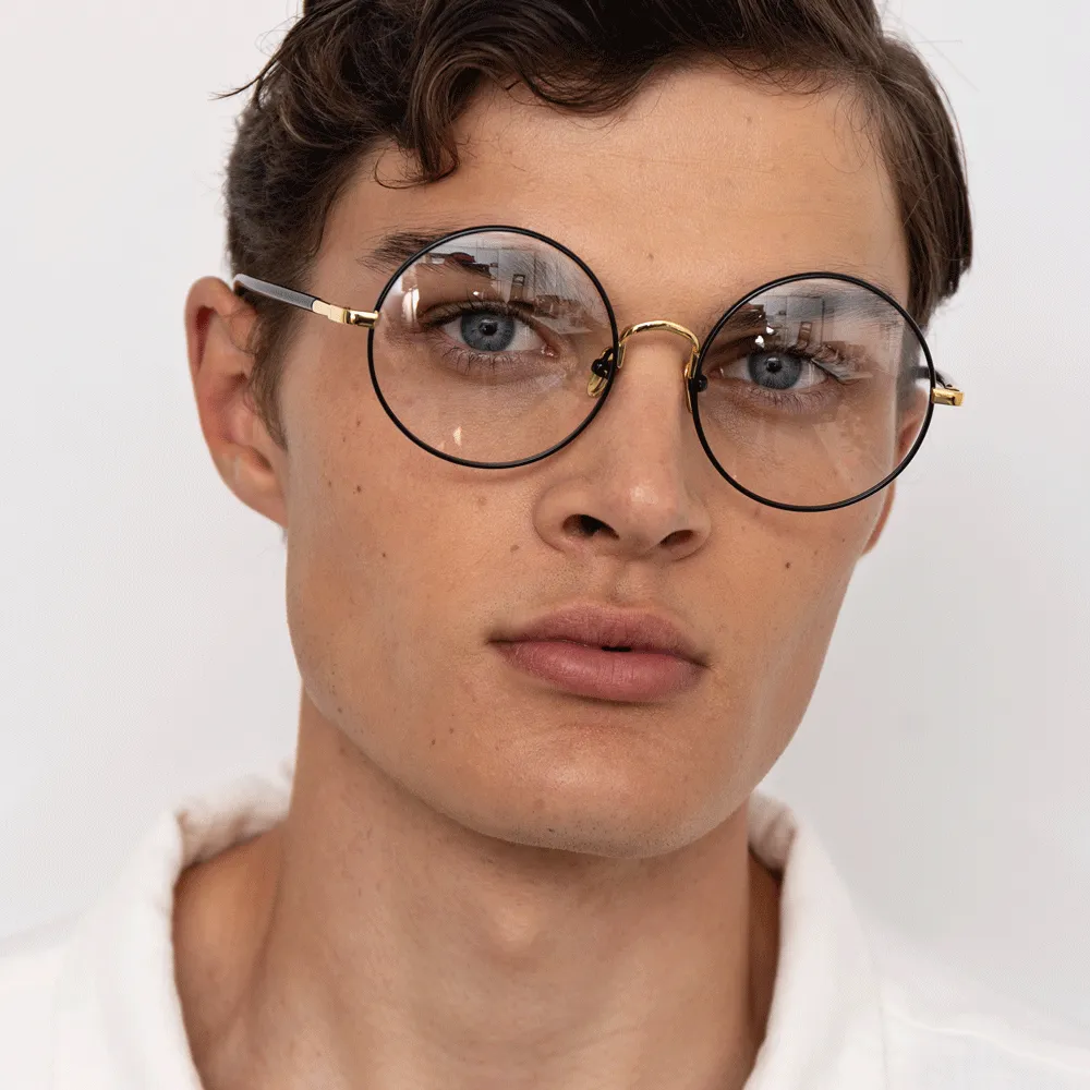 Welch Round Optical Frame in Black sold by Linda Farrow