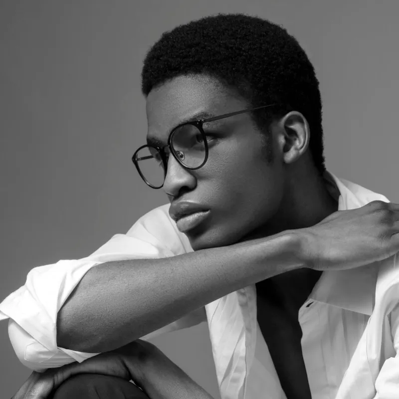 Calthorpe Oval Optical Frame in Black and Nickel sold by Linda Farrow