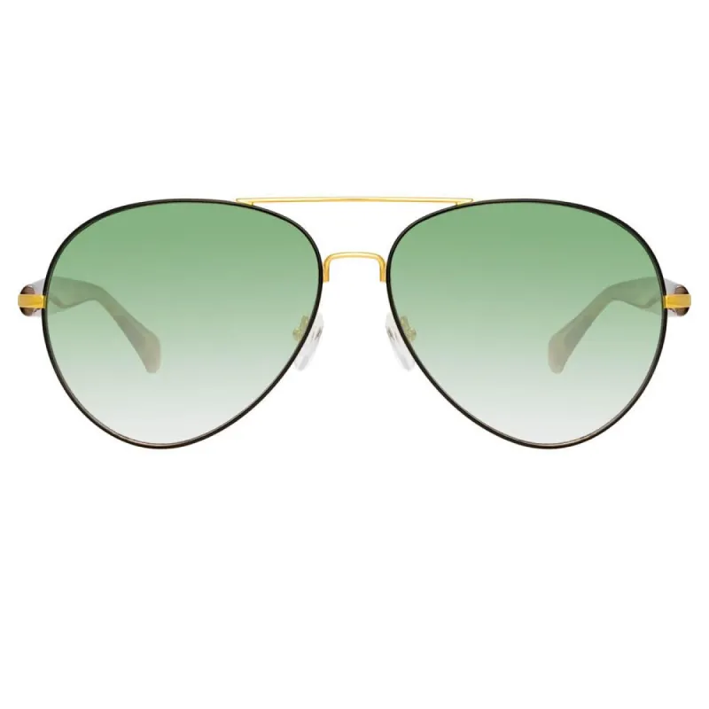 Matthew Williamson Primrose Aviator Sunglasses in Yellow Gold sold by Linda Farrow