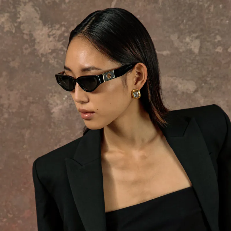 Tomie Cat Eye Sunglasses in Black sold by Linda Farrow