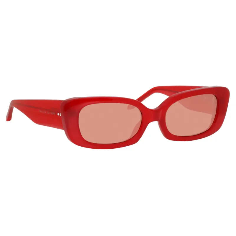 Magda Butrym Cat Eye Sunglasses in Red sold by Linda Farrow