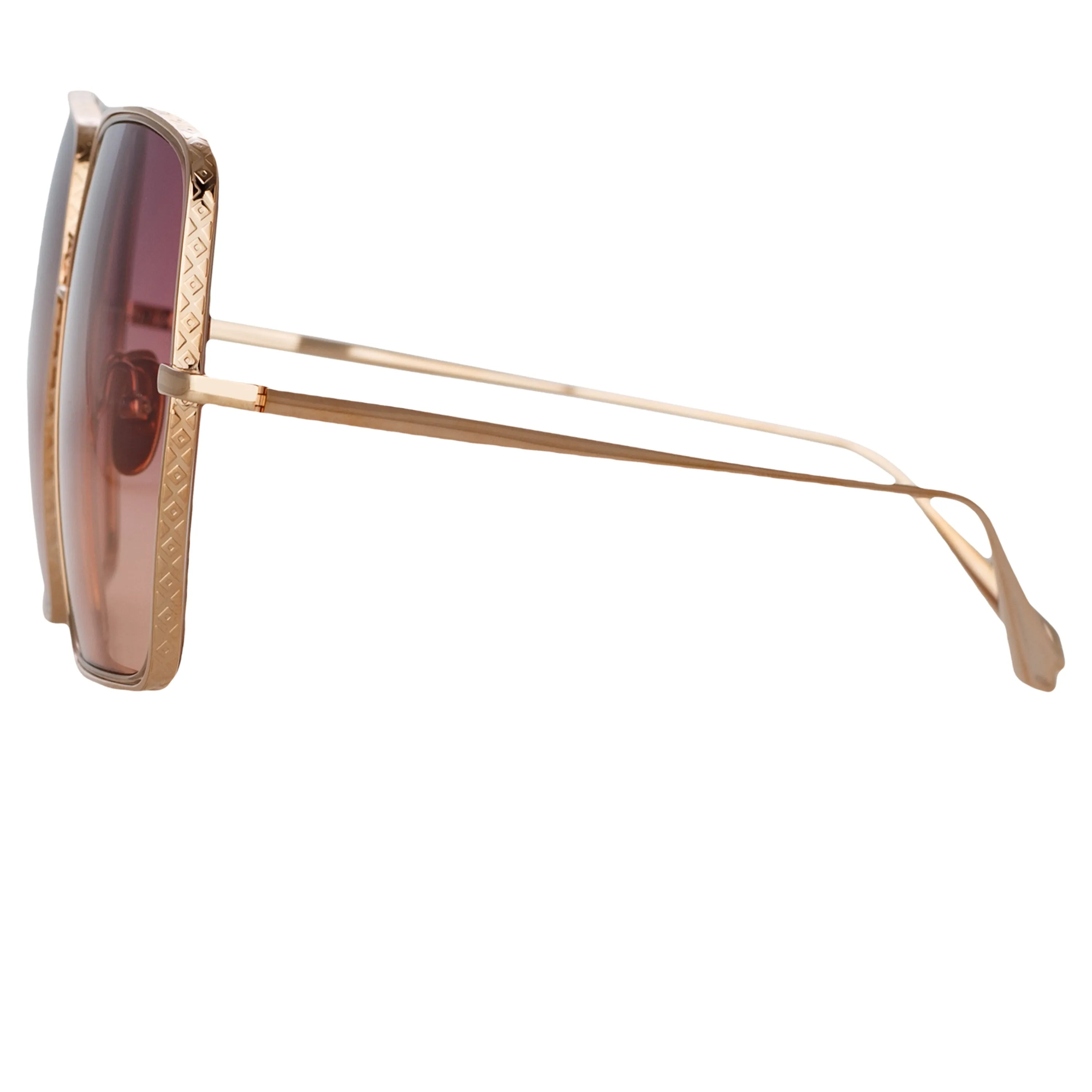 Camaro Oversized Sunglasses in Rose Gold and Wine sold by Linda Farrow product image thumbnail 3