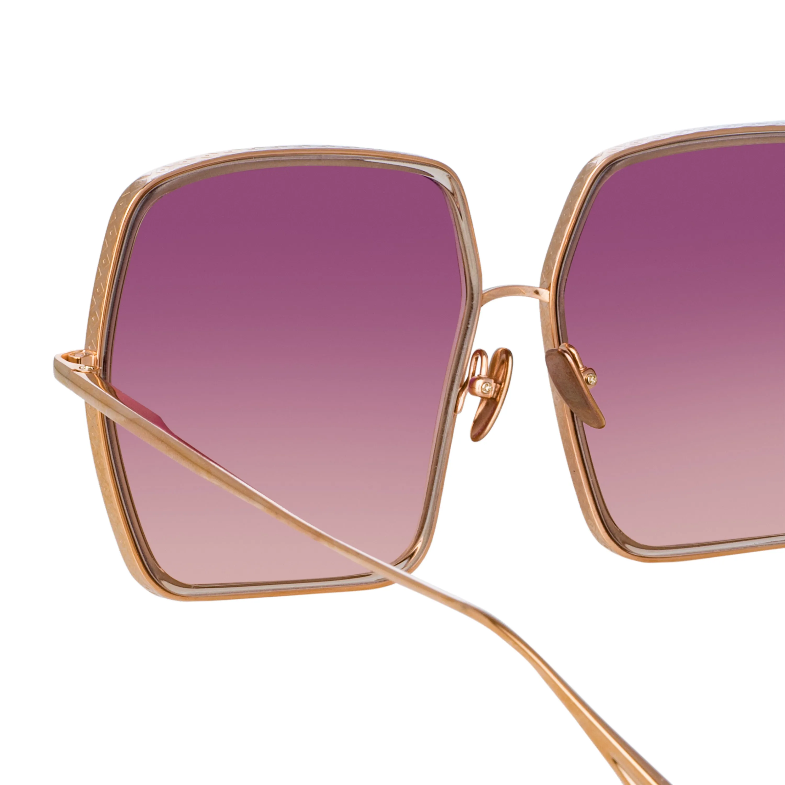 Camaro Oversized Sunglasses in Rose Gold and Wine sold by Linda Farrow product image thumbnail 4