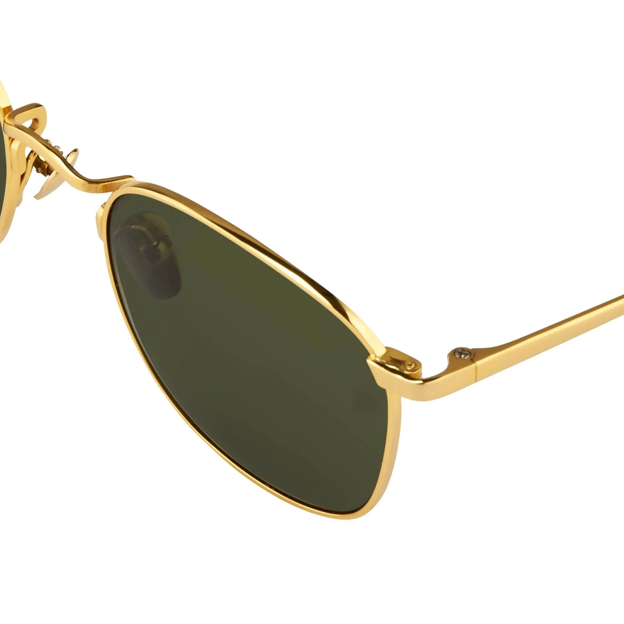 The Simon | Square Sunglasses In Green / Yellow Gold frame (C5) sold by Linda Farrow product image thumbnail 5