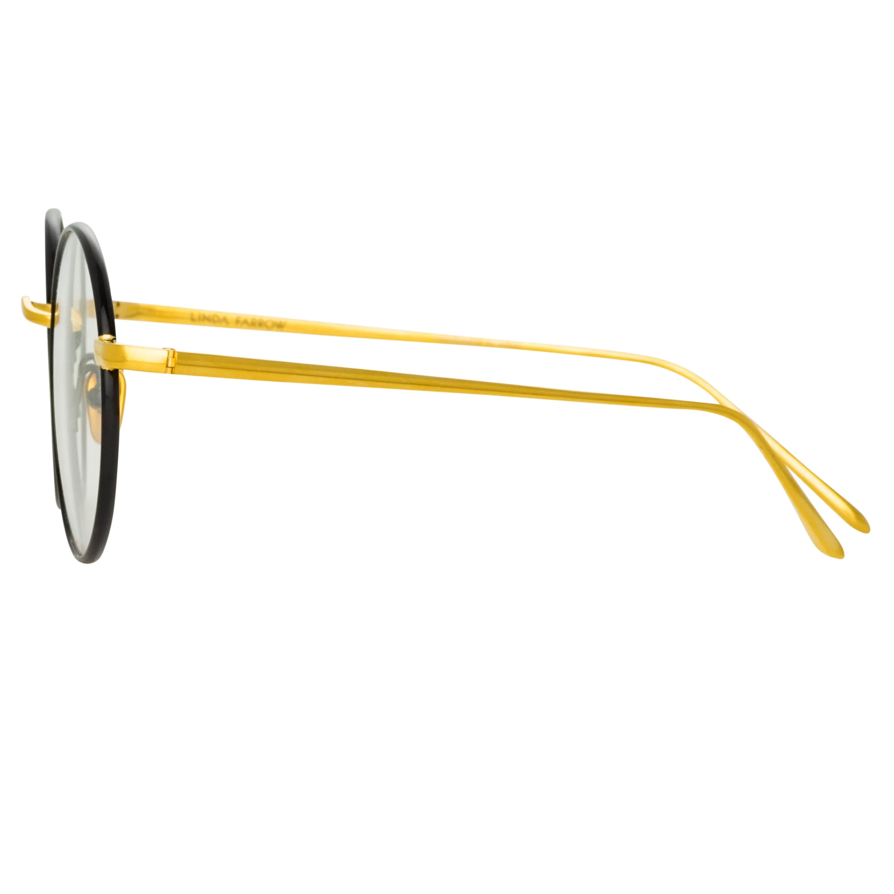 The Adams | Men's Oval Optical Frame in Black and Yellow Gold (C1) sold by Linda Farrow product image thumbnail 2