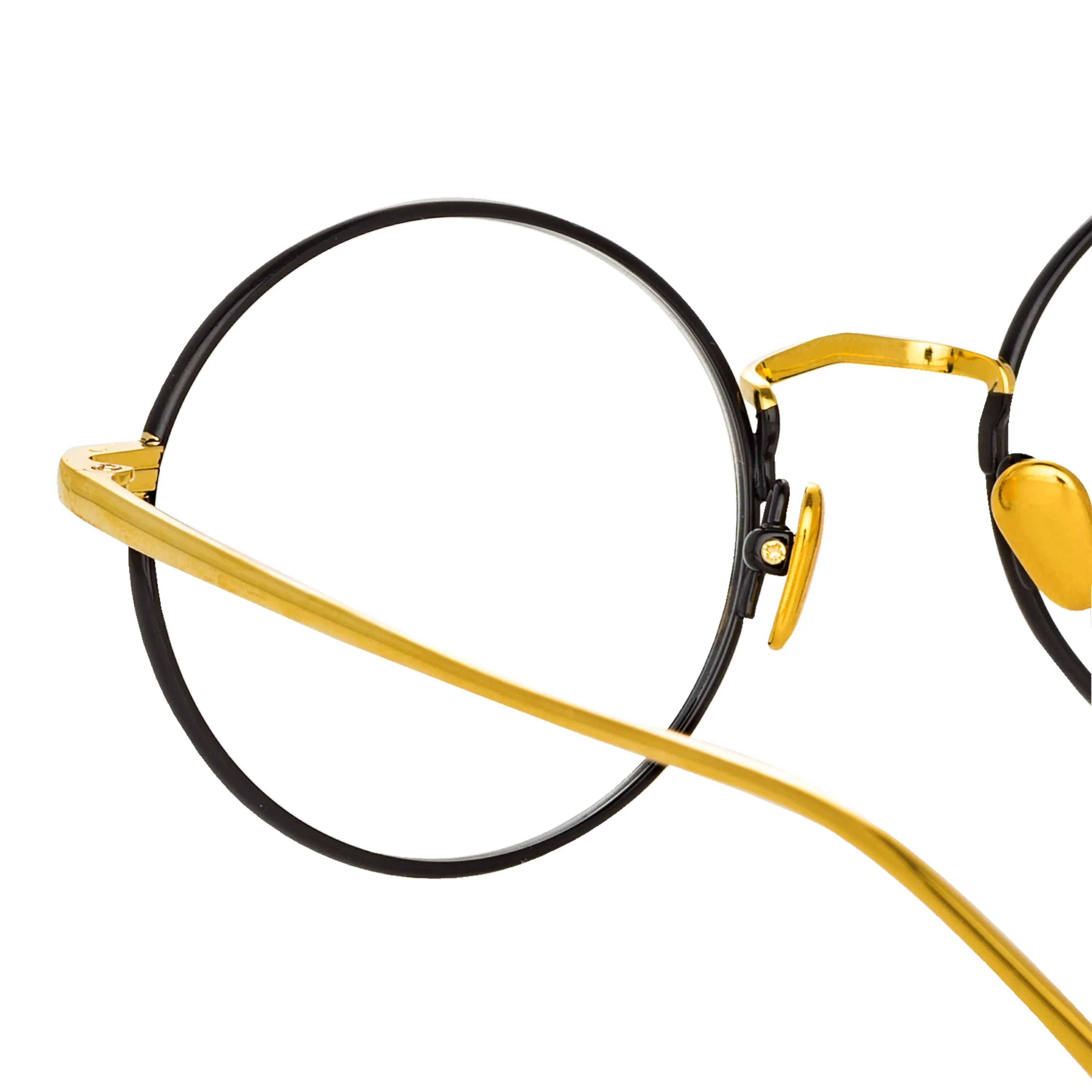 The Adams | Men's Oval Optical Frame in Black and Yellow Gold (C1) sold by Linda Farrow product image thumbnail 3