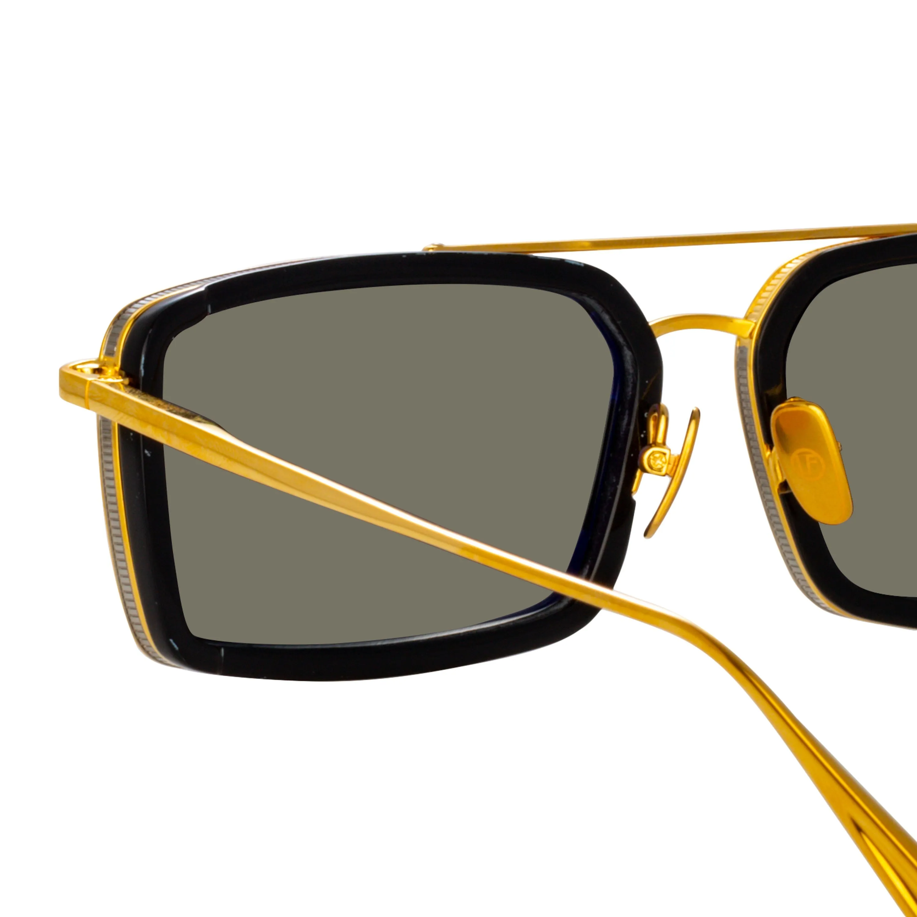 Men's Cassia Rectangular Sunglasses in Yellow Gold sold by Linda Farrow product image thumbnail 5