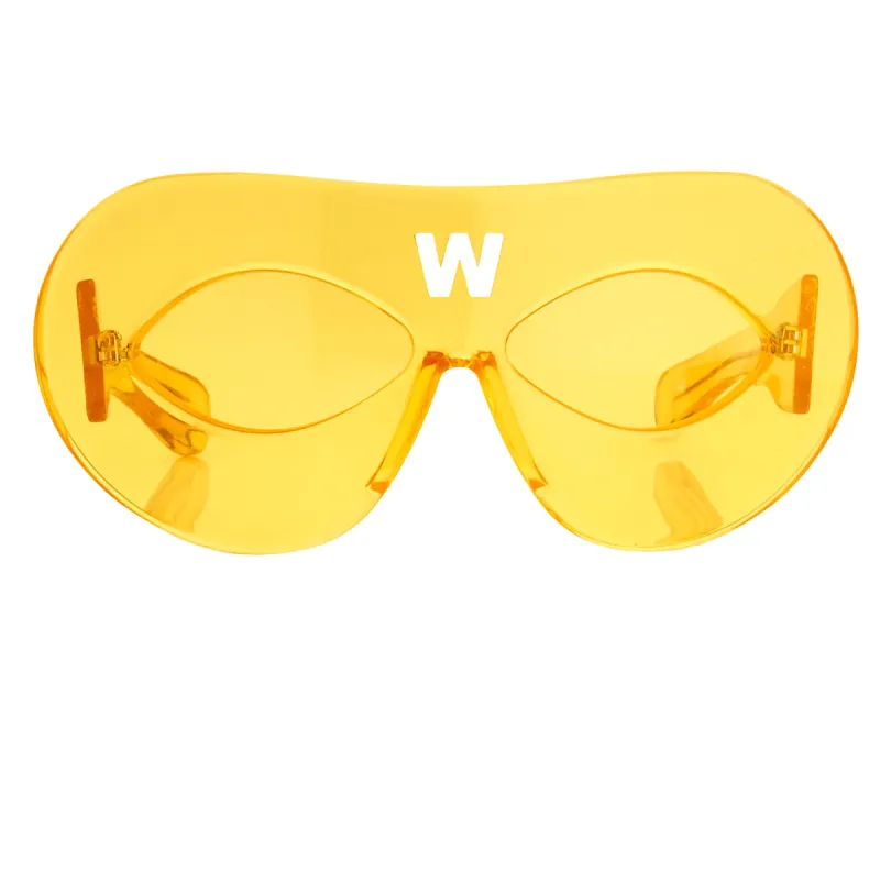 Walter Van Beirendock Mask Sunglasses in Yellow sold by Linda Farrow