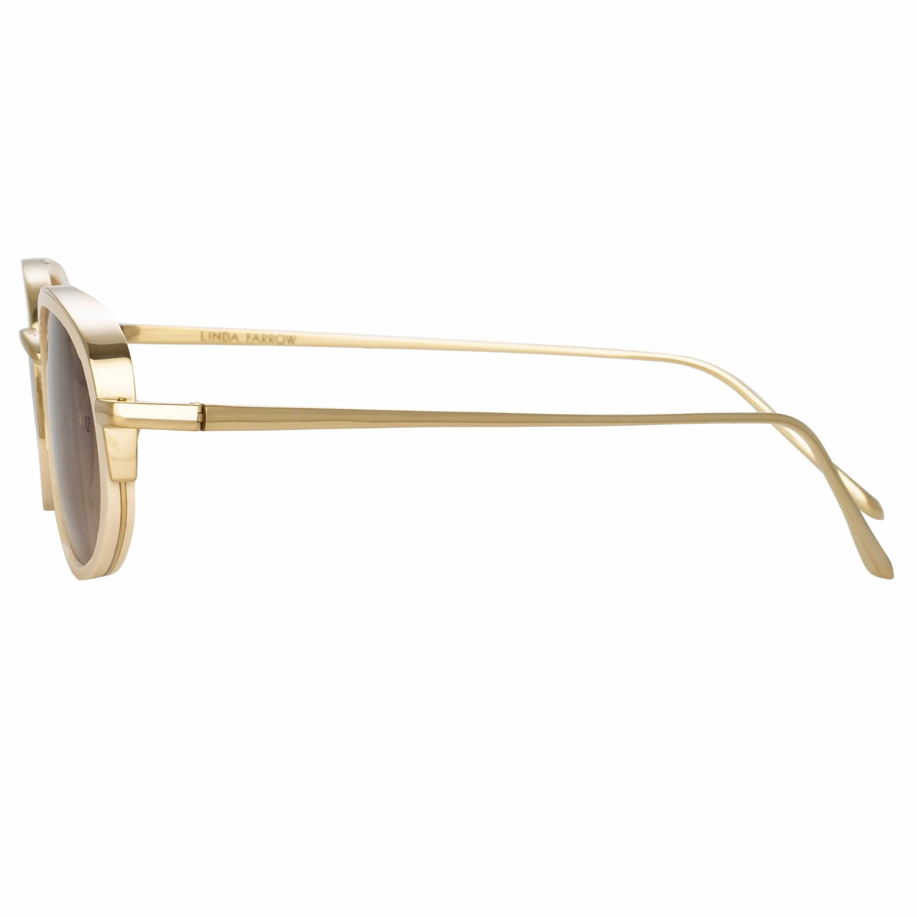 Rosie Oval Sunglasses in Cream sold by Linda Farrow product image thumbnail 3