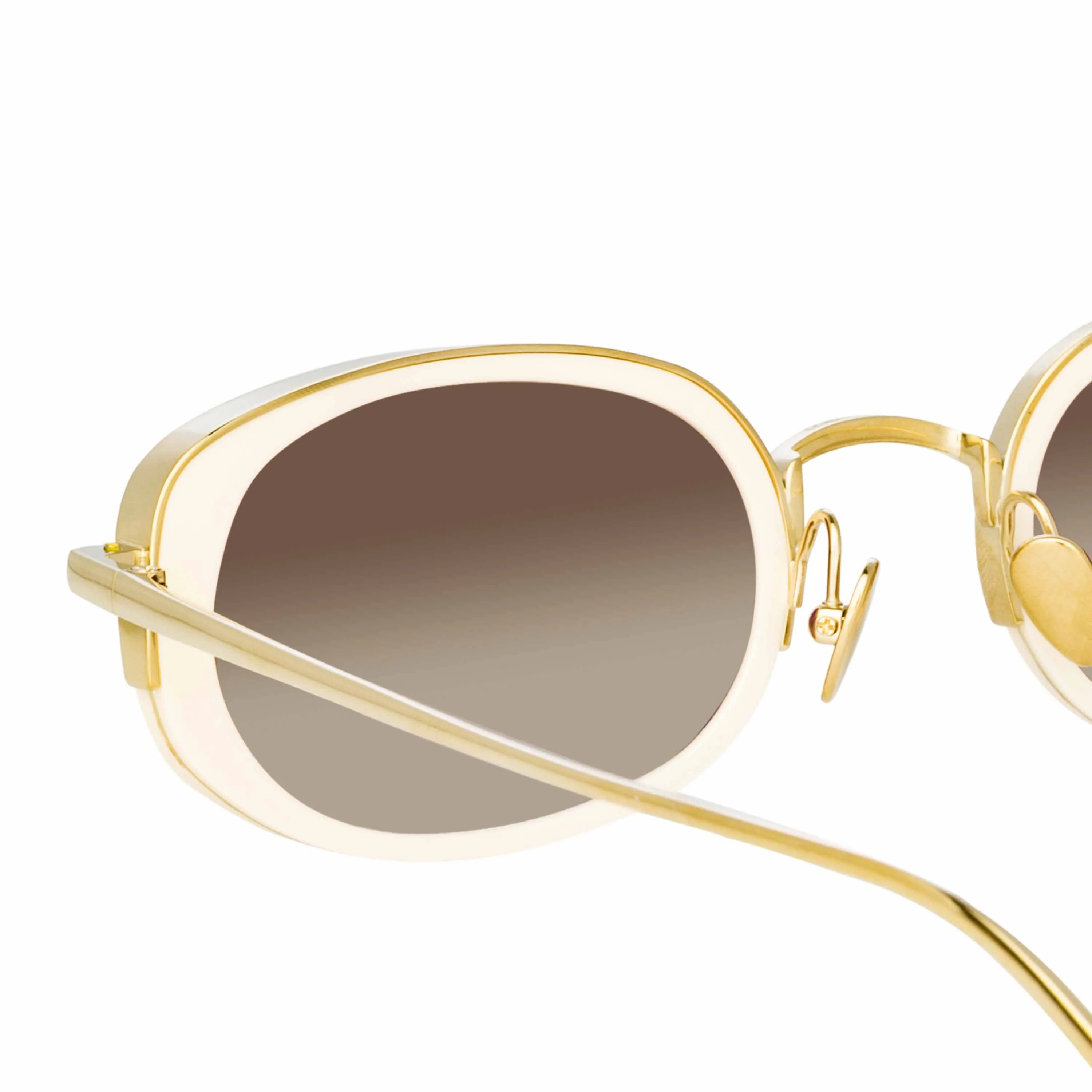 Rosie Oval Sunglasses in Cream sold by Linda Farrow product image thumbnail 4