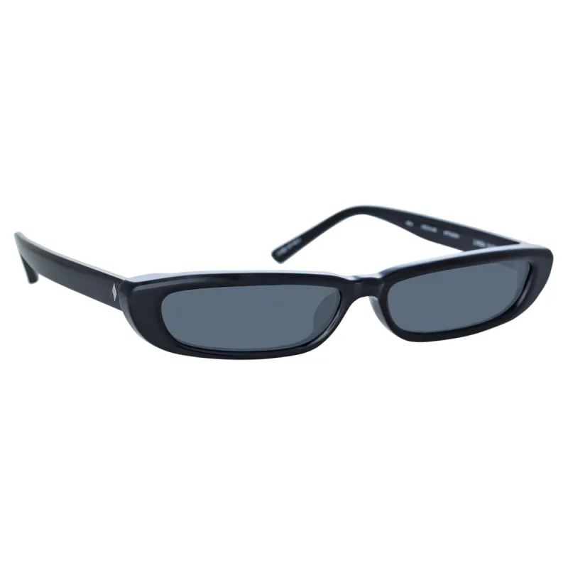 The Attico Thea Angular Sunglasses in Black sold by Linda Farrow