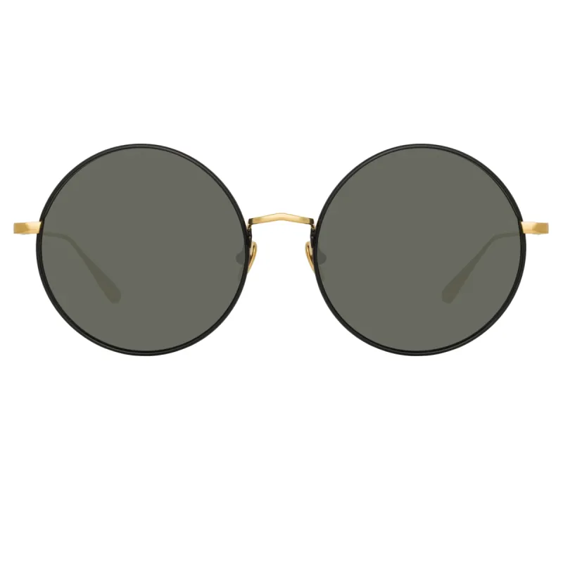 Bea Round Sunglasses in Yellow Gold sold by Linda Farrow