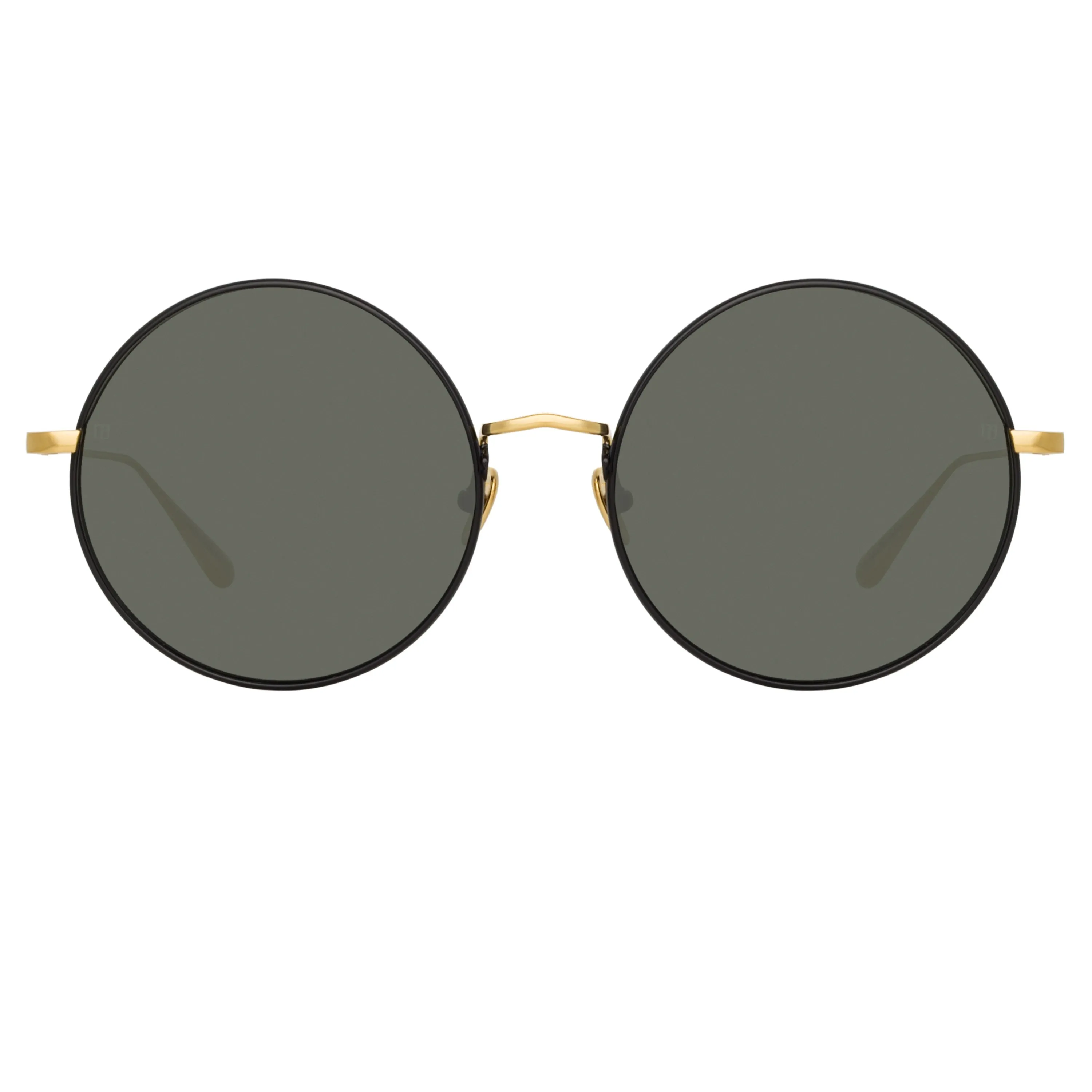 Bea Round Sunglasses in Yellow Gold sold by Linda Farrow